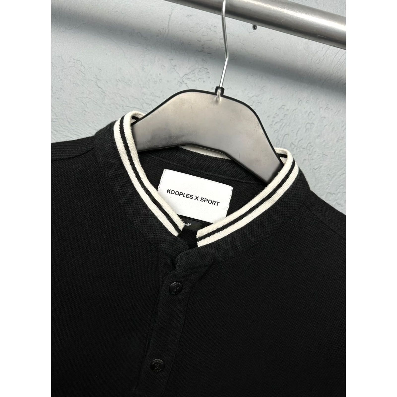 The Kooples The Kooples X Sport Mens Henley Long Sleeve Polo Shirt XS Polo, Black, Size US XS / EU 42 / 0 - 3 Thumbnail
