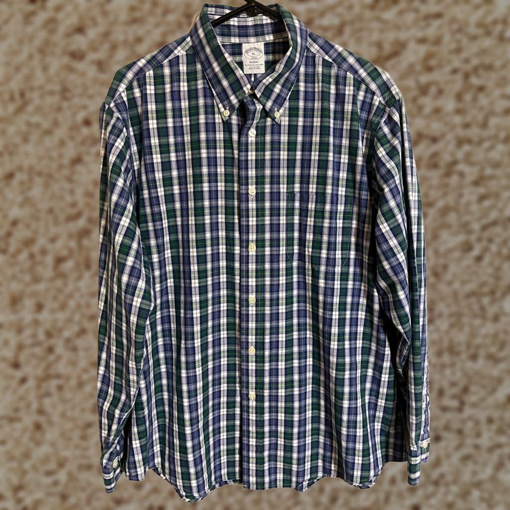 Brooks Brothers Brooks Brothers 1818 Regent Dress Shirt Men's XL Plaid Casual Button Up L/S Size US XL / EU 56 / 4 - 1 Thumbnail