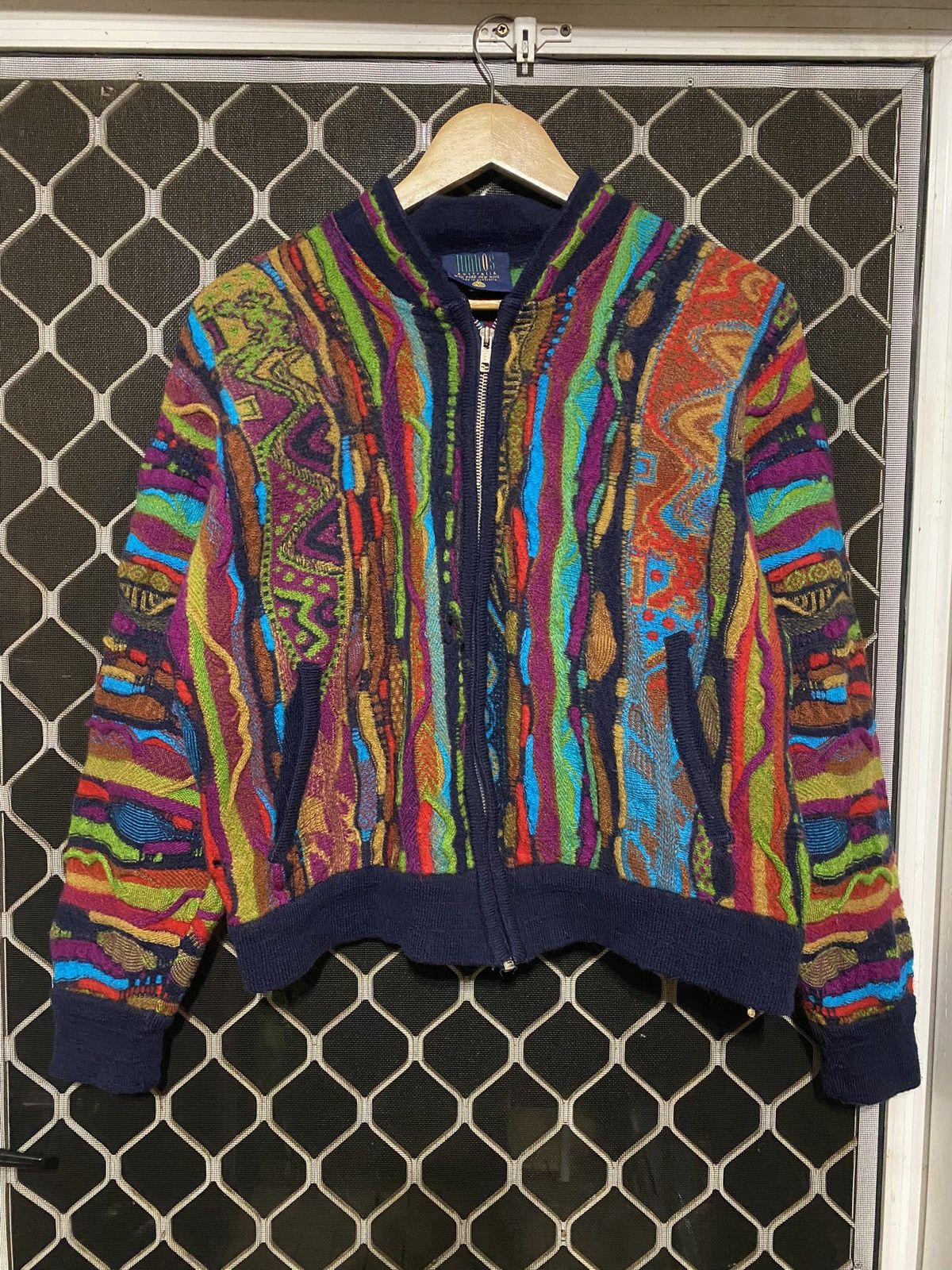 Vintage Vintage 80’s/90’s Limnos (Coogi style) textured wool sweater Size US S / EU 44-46 / 1 - 1 Thumbnail