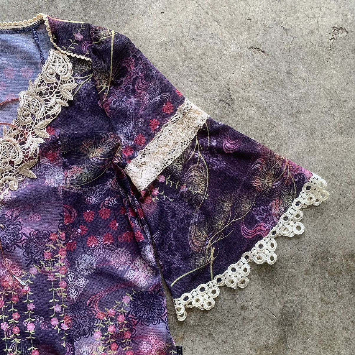 Japanese Brand Ozz Oneste Lace Trim Floral Blouse Size S / US 4 / IT 40 - 5 Thumbnail
