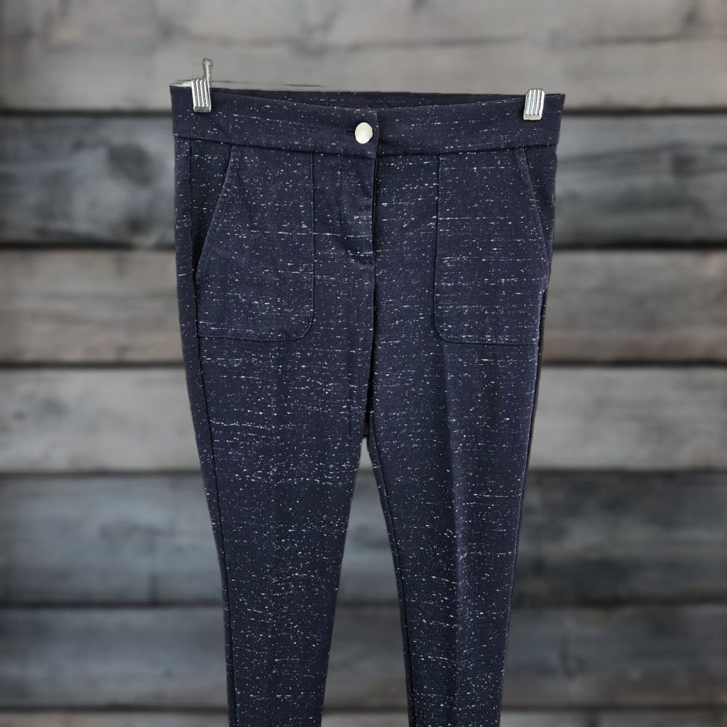 Loft Ann Taylor LOFT Womens Skinny Pants Sz 4 Blue White Mid Rise Rayon Blend Dress Pants Size 27" / US 4 / IT 40 - 1 Thumbnail