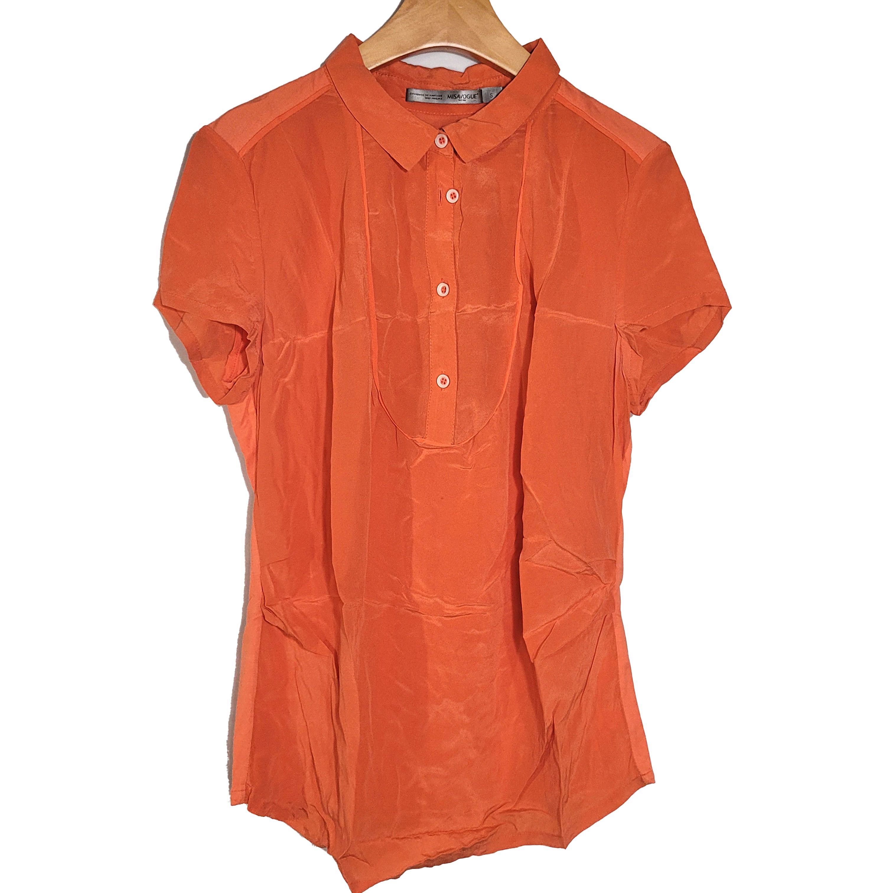 Other Women's Silk Size L Short Sleeve Top Shirt SCK304 Size L / US 10 / IT 46 - 1 Thumbnail