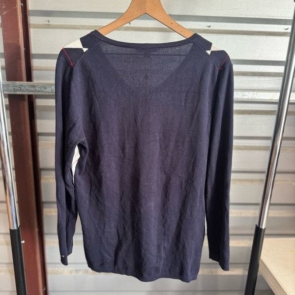Tommy Hilfiger NWT Tommy Hilfiger Navy and White Argyle Crewneck Sweater Sz Size XL / US 12-14 / IT 48-50 - 7 Thumbnail
