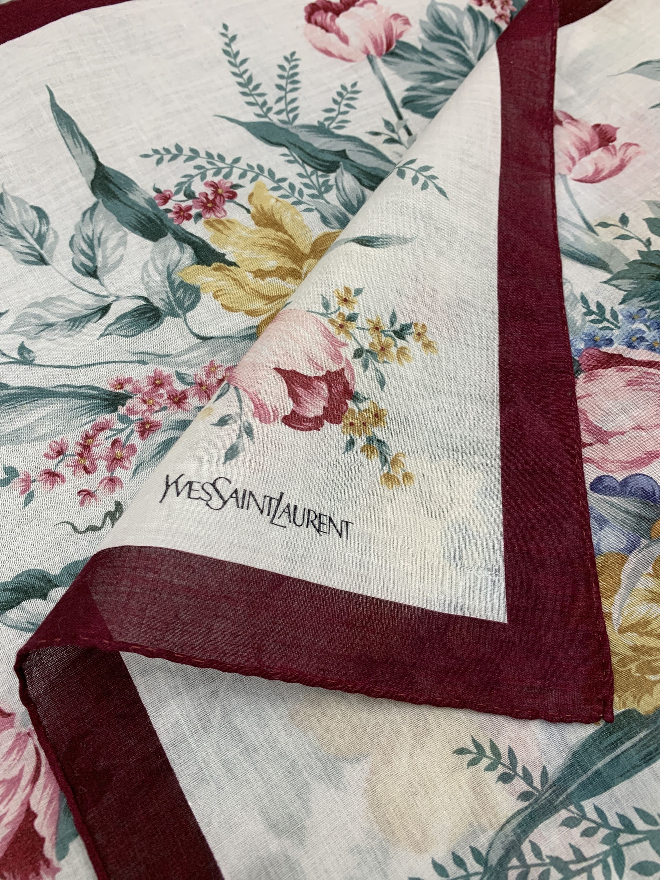 Vintage × Yves Saint Laurent Vintage Yves Saint Laurent Scarf Handkerchief - HKA975 Size ONE SIZE - 8 Thumbnail