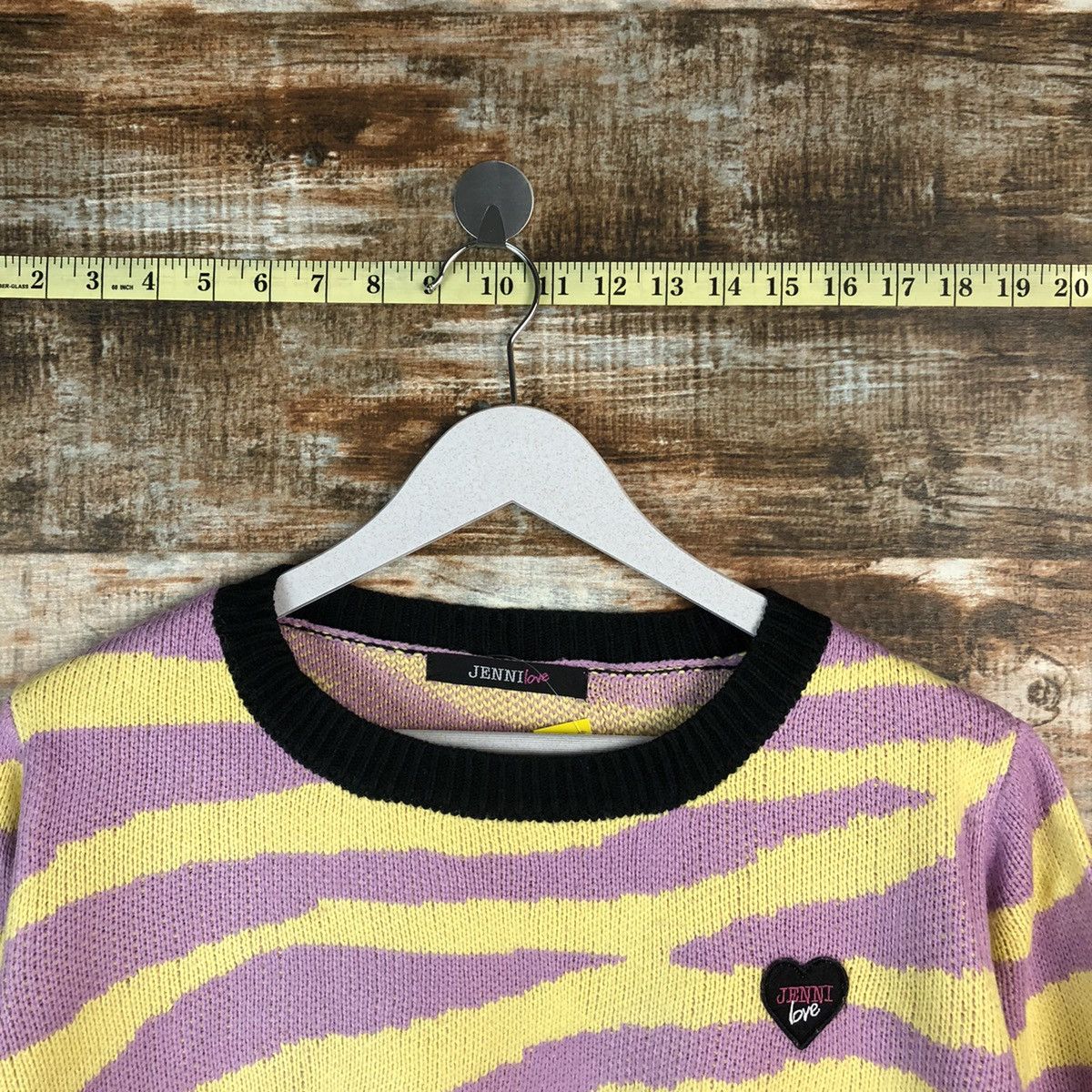 Homespun Knitwear × Japanese Brand Jenni Love Pink/Yellow tiger stripe Knitwear #A1342 Size M / US 6-8 / IT 42-44 - 4 Thumbnail