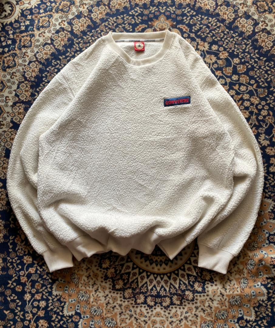 Japanese Brand Converse White Fleece Sweatshirt Size US M / EU 48-50 / 2 - 1 Thumbnail