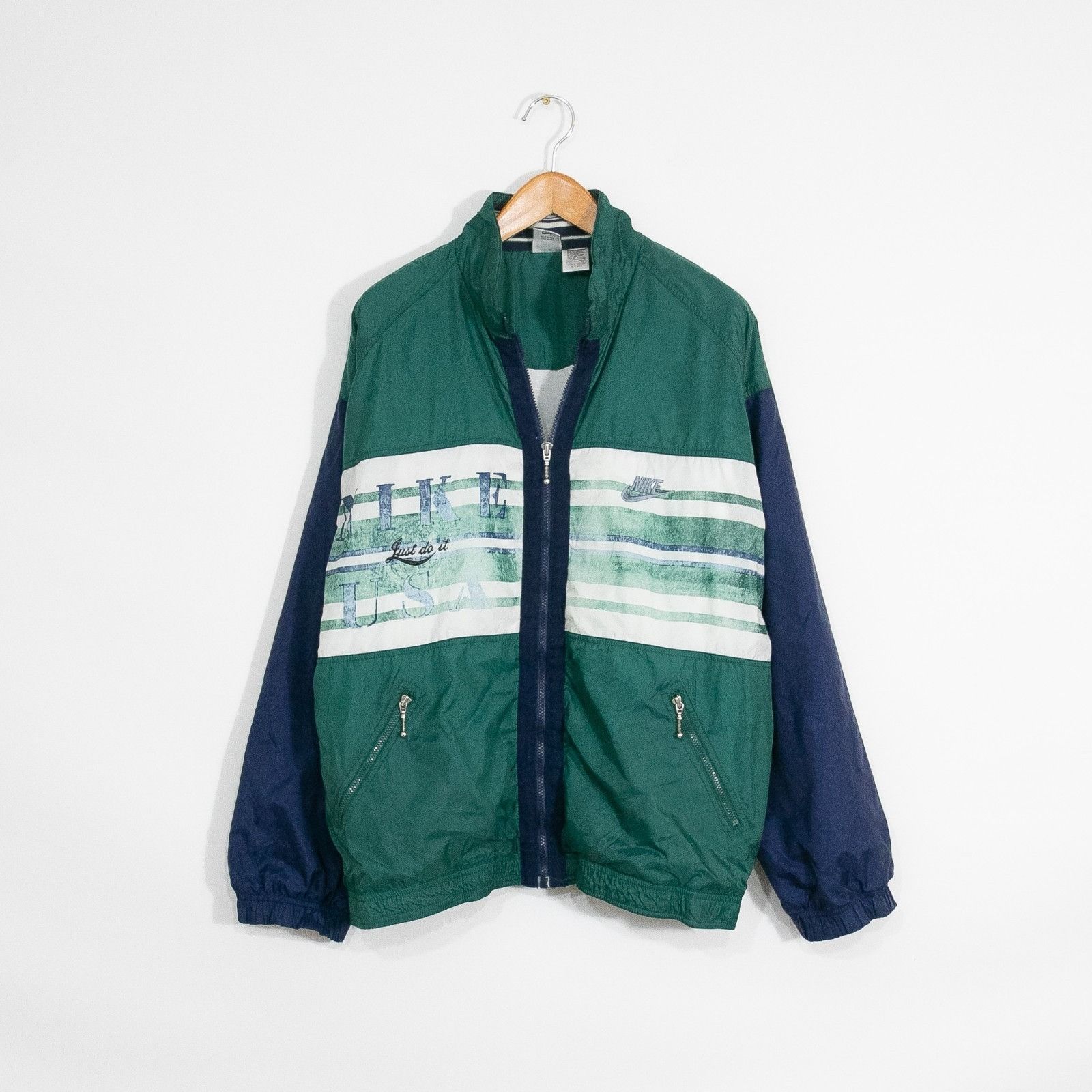 Nike Vintage Y2K Nike Zip Up Windbreaker Jacket XL - Fleece Lined Size US XL / EU 56 / 4 - 1 Thumbnail