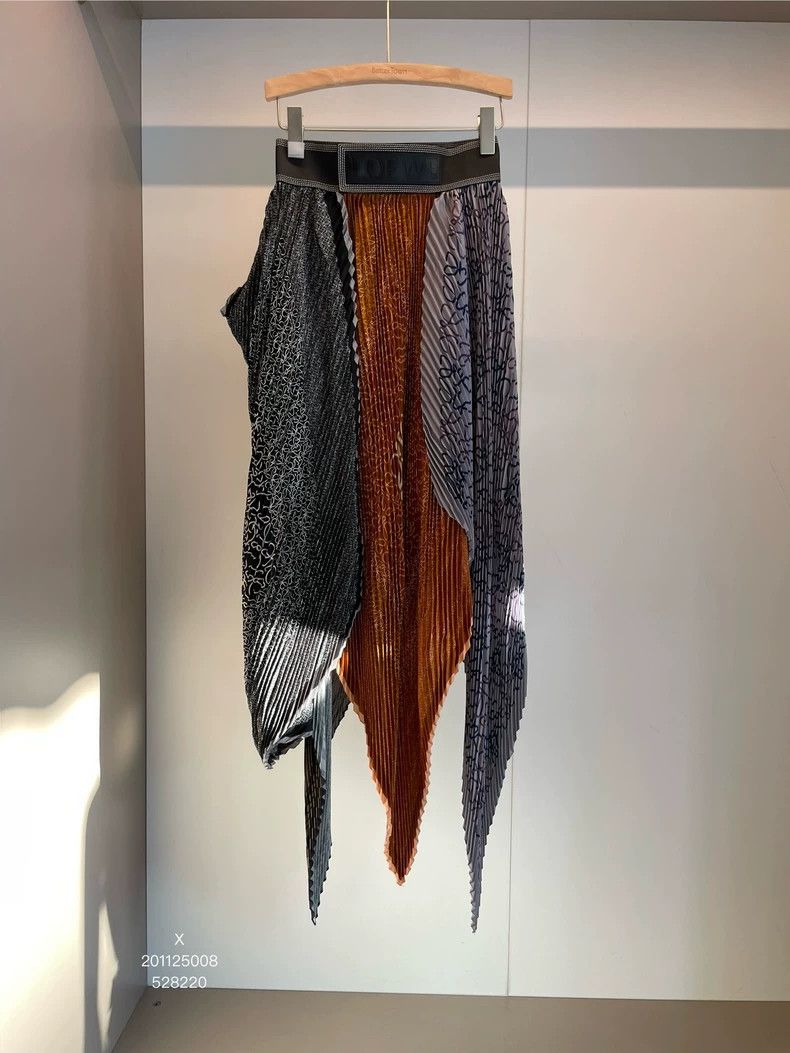 Loewe Colorblock Irregular Sweater Skirt