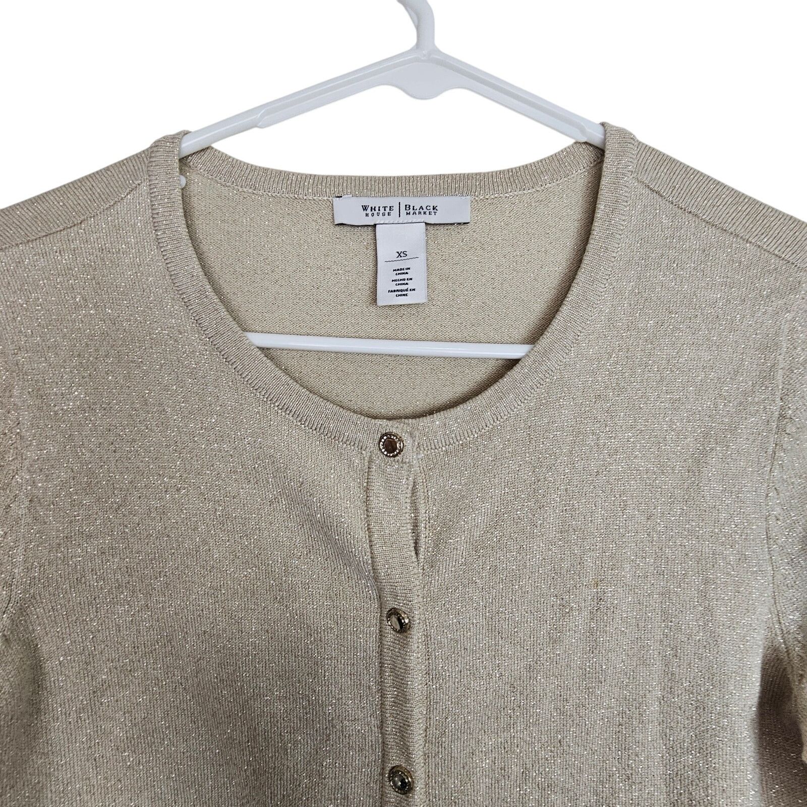 White House Black Market White House Black Market Metallic Cardigan Sweater XS Snap Size XS / US 0-2 / IT 36-38 - 2 Thumbnail