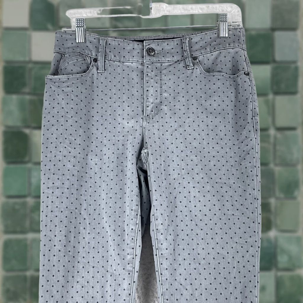 Vintage Chico's Jeans Womens XS Gray Denim Polka Dot Print Skinny Mid Rise Casual Size 26" / US 2 / IT 38 - 1 Thumbnail