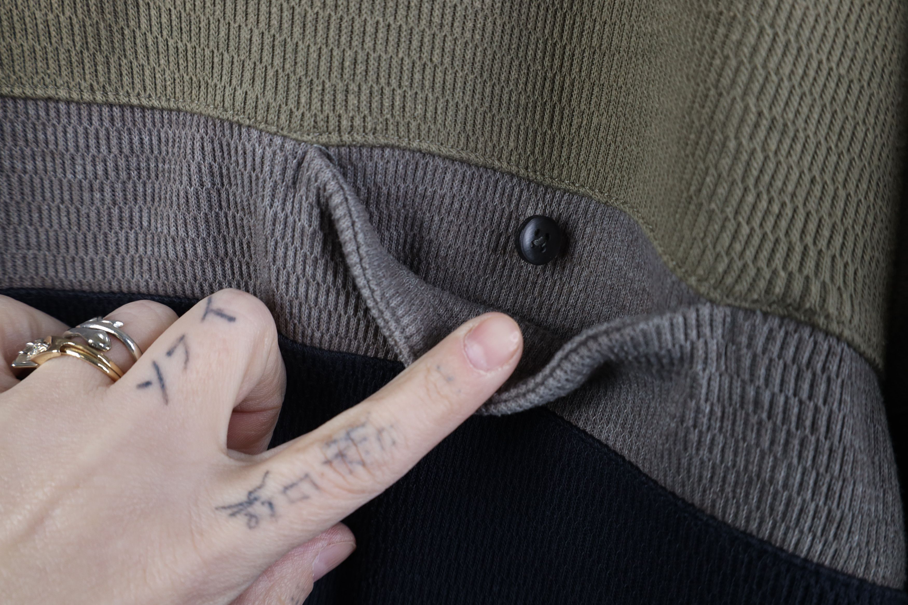 Vintage Vintage 90s Streetwear Thermal Knit Long Sleeve Rugby Polo Size US XL / EU 56 / 4 - 7 Thumbnail