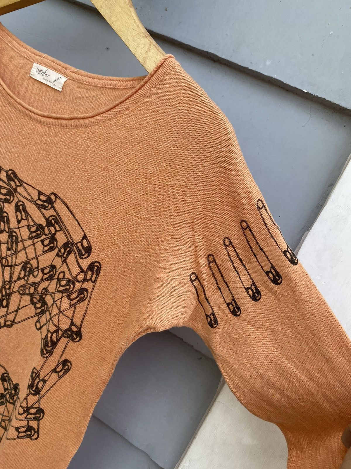 Japanese Brand Punk Revival Aesthetic Safety Pin Skull Knit Distressed Top Size ONE SIZE - 4 Thumbnail