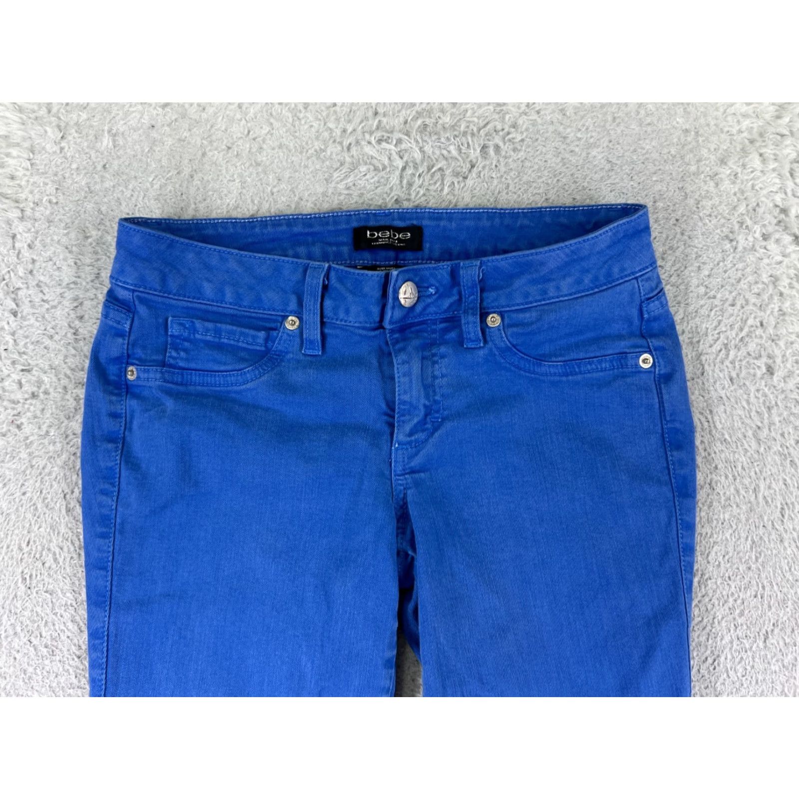 Bebe BeBe Jeans Womens 28 Blue Jeans Denim Skinny Tapered Two Tone Made USA Lyocell Womens Size 28" / US 6 / IT 42 - 4 Thumbnail