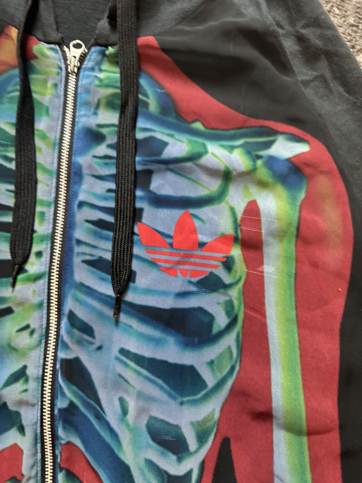 Adidas Vintage Y2K Adidas X-Ray Skeleton Mesh Gaultier Style Hoodie Size US M / EU 48-50 / 2 - 8 Thumbnail