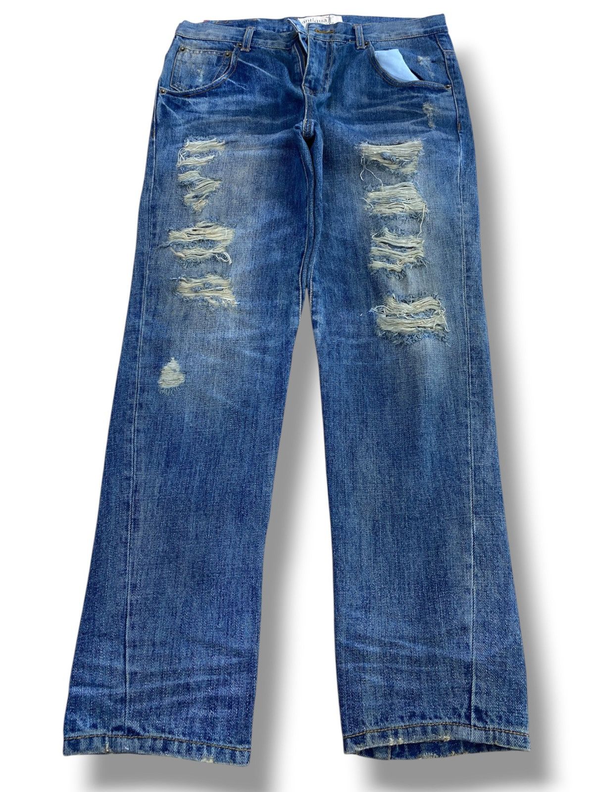 Antigua Antigua Brand Distressed Faded Style Straight Cut Jeans Size US 32 / EU 48 - 1 Thumbnail