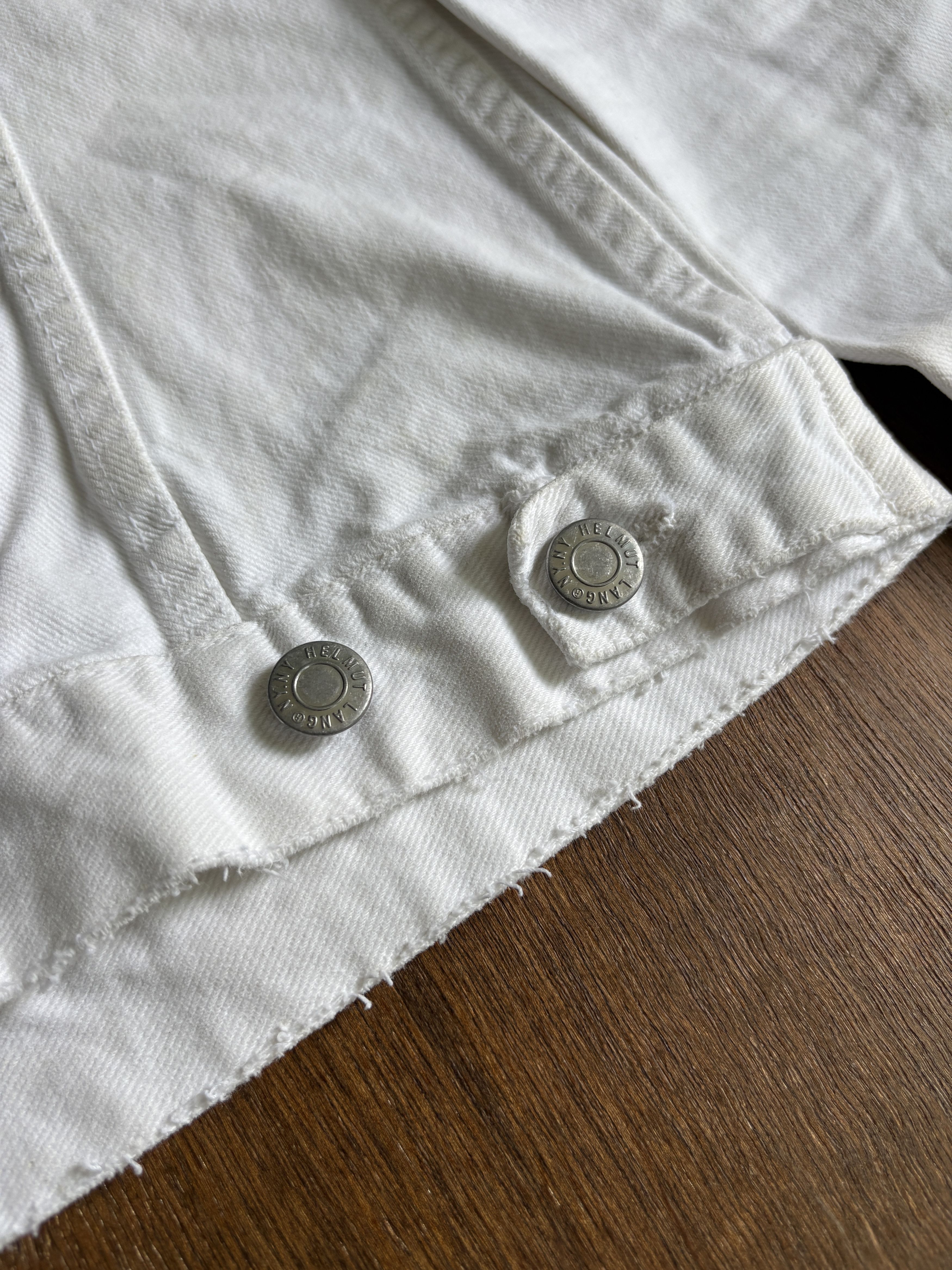 Helmut Lang HELMUT LANG Vintage White Denim Jacket Size US S / EU 44-46 / 1 - 7 Thumbnail