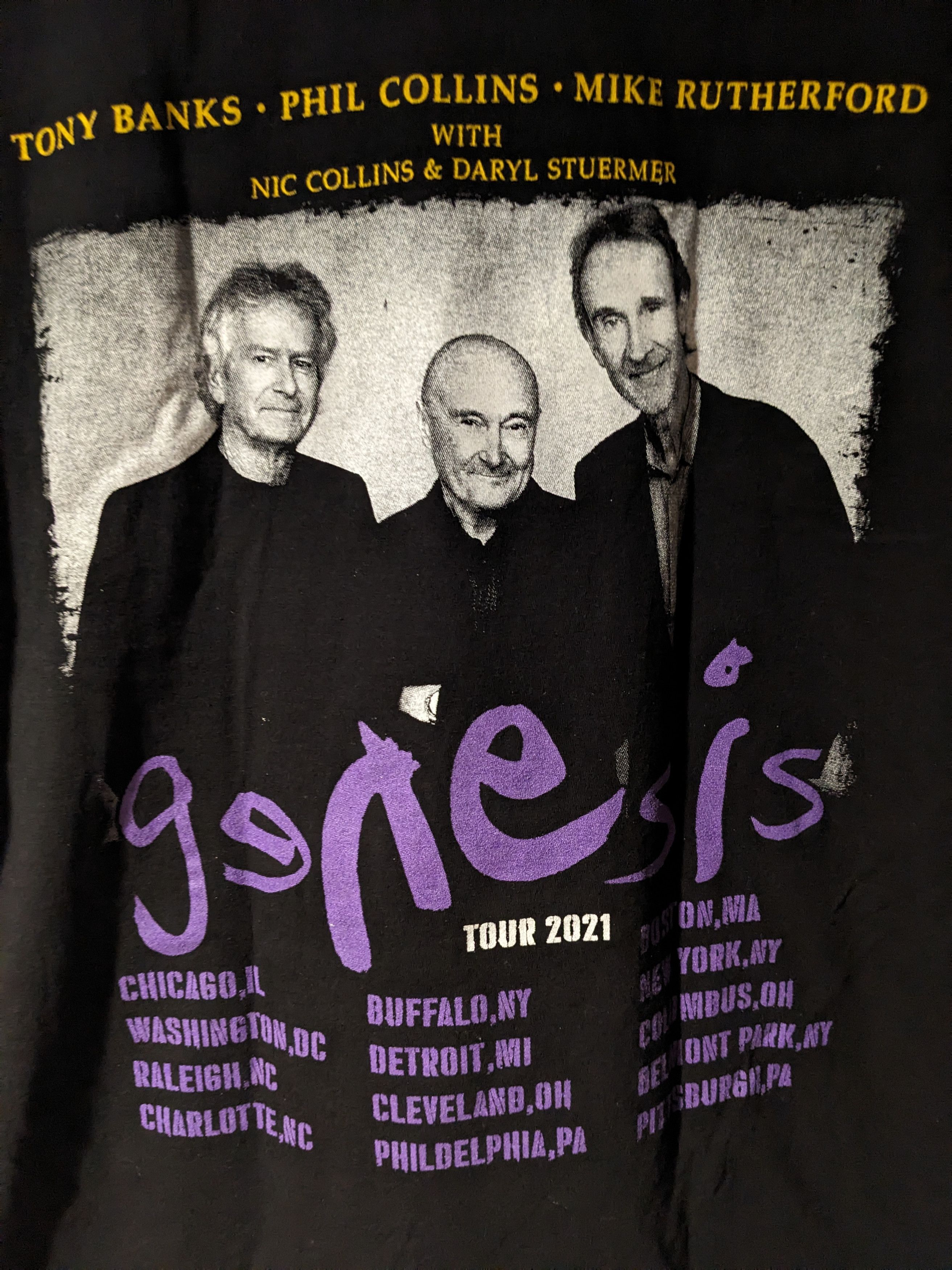 Band Tees Genesis The Last Domino? Tour 2021 Band Black Large T-Shirt Size US L / EU 52-54 / 3 - 5 Thumbnail