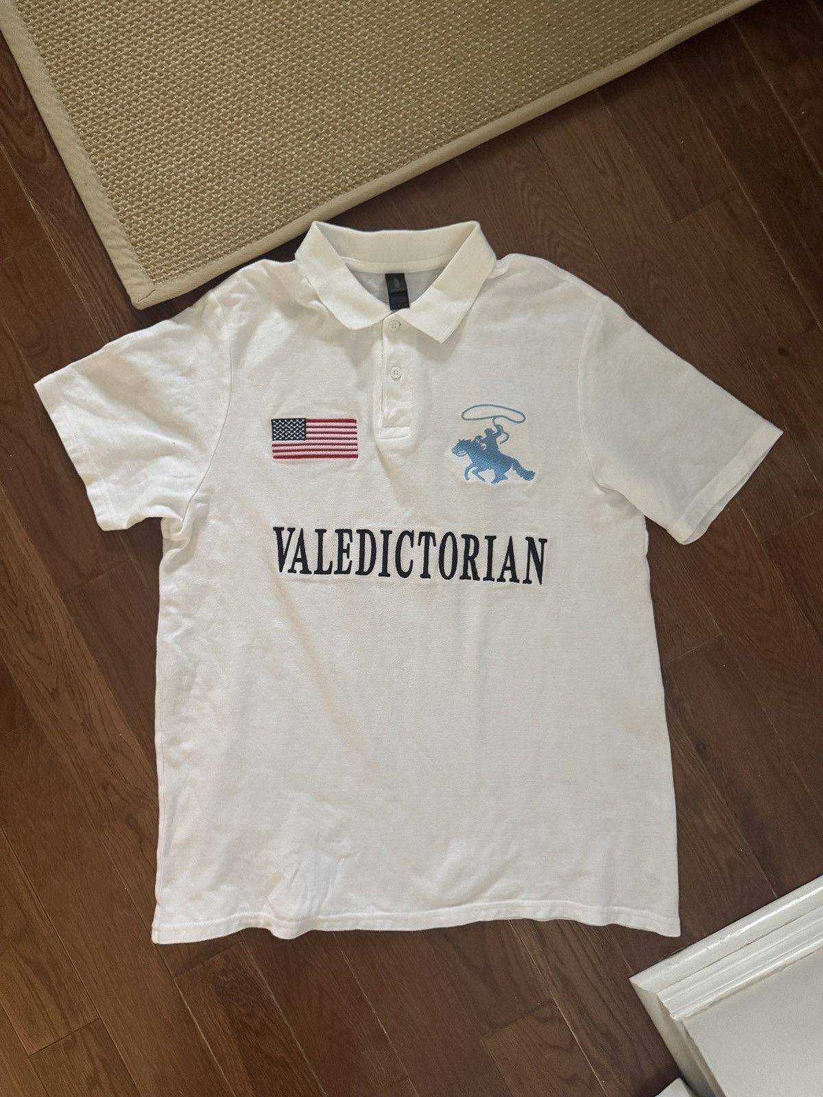 (1/50) Ian Rapper Valedictorian Merch Polo T-Shirt Rare Asl
