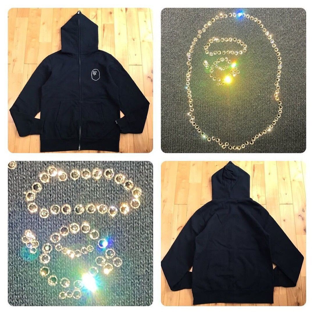 Bape × Swarovski BAPE HEAD Swarovski logo full zip hoodie a bathing ape Size US L / EU 52-54 / 3 - 1 Thumbnail