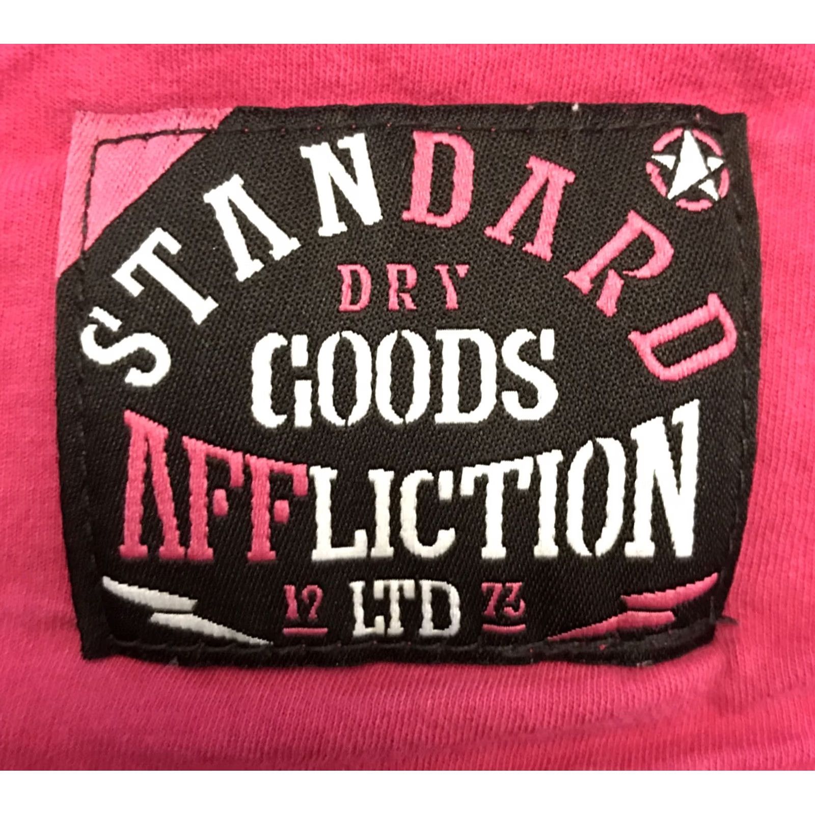 Affliction Affliction Shirt Juniors S SMALL pink V-Neck Graphic Short Sleeve Pullover 100% Cotton Women Ladies Womens Size S / US 4 / IT 40 - 4 Thumbnail