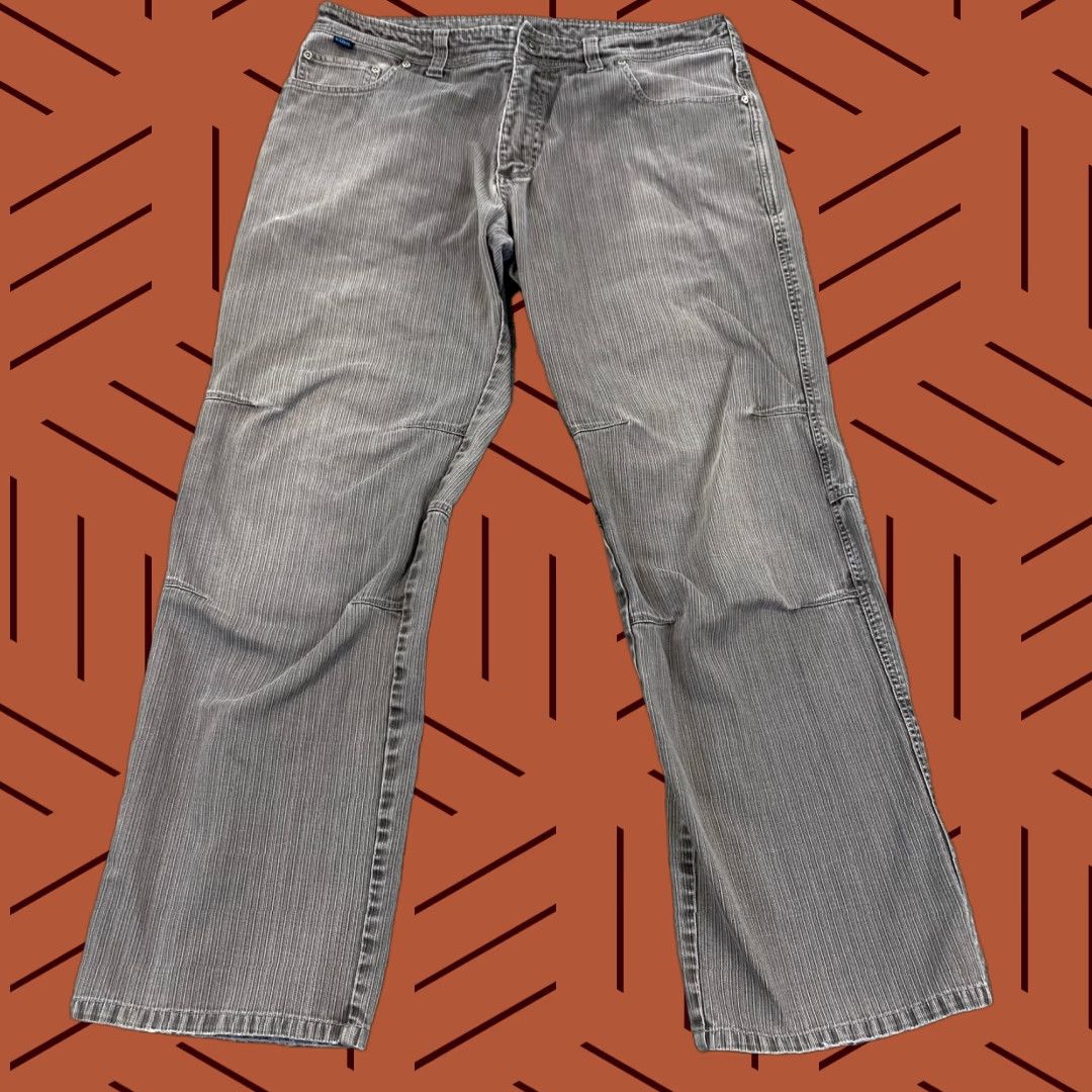 Denime KUHL Pants Men 36x32 Gray Striped Patina Denim 5-Pocket Hike Trail Outdoor Logo Size US 36 / EU 52 - 1 Thumbnail