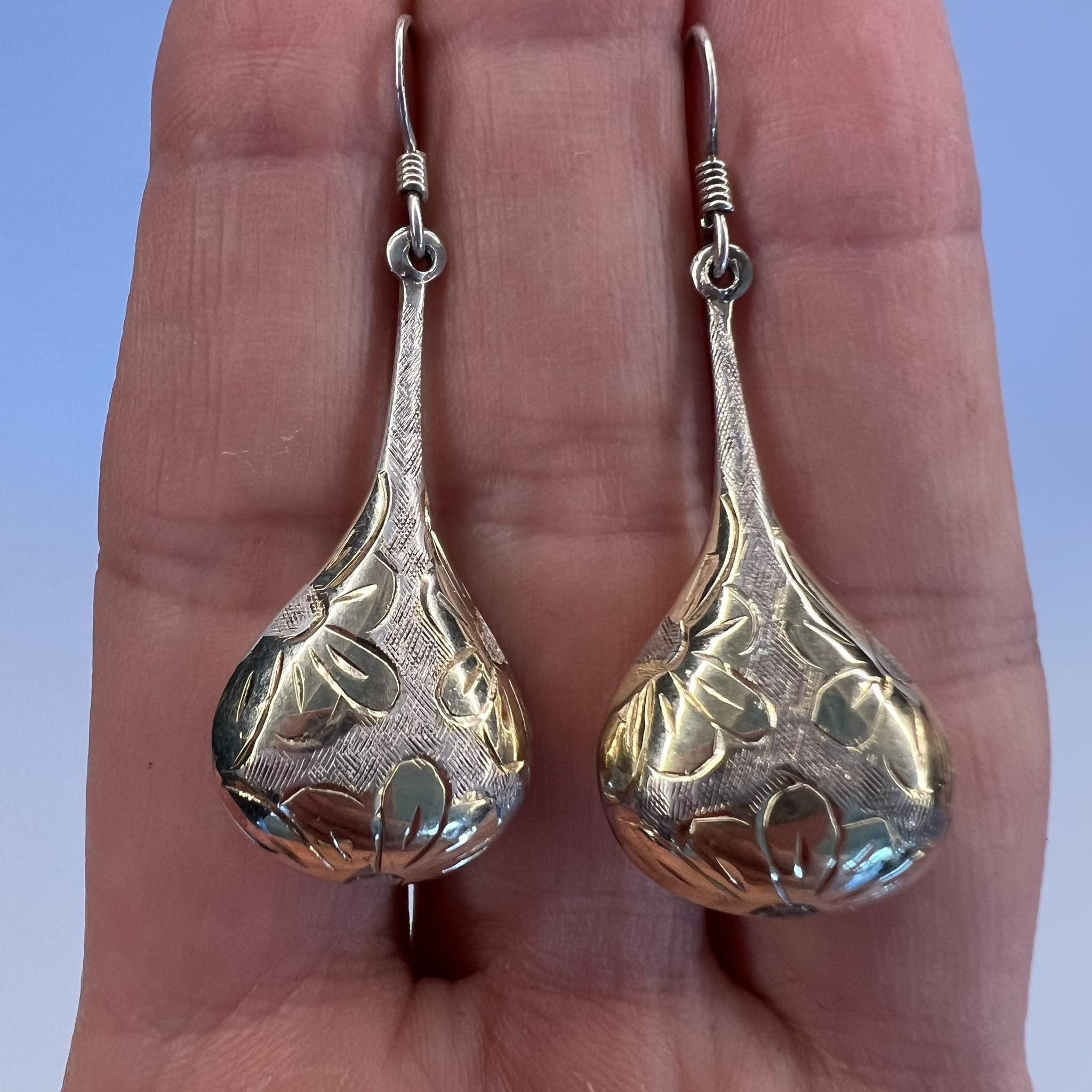 Vintage Vintage Gilt Sterling Silver 925 Earrings Drops Italy Size ONE SIZE - 6 Thumbnail