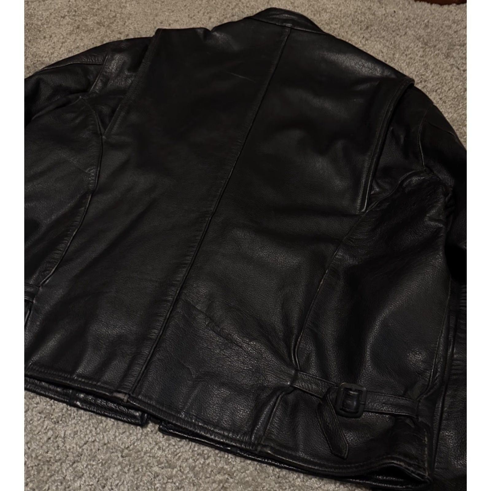 Omega VINTAGE Mega Force Leather Motorcycle Moto Jacket Regular Size 50 Black Men Biker Riding Size US M / EU 48-50 / 2 - 5 Thumbnail