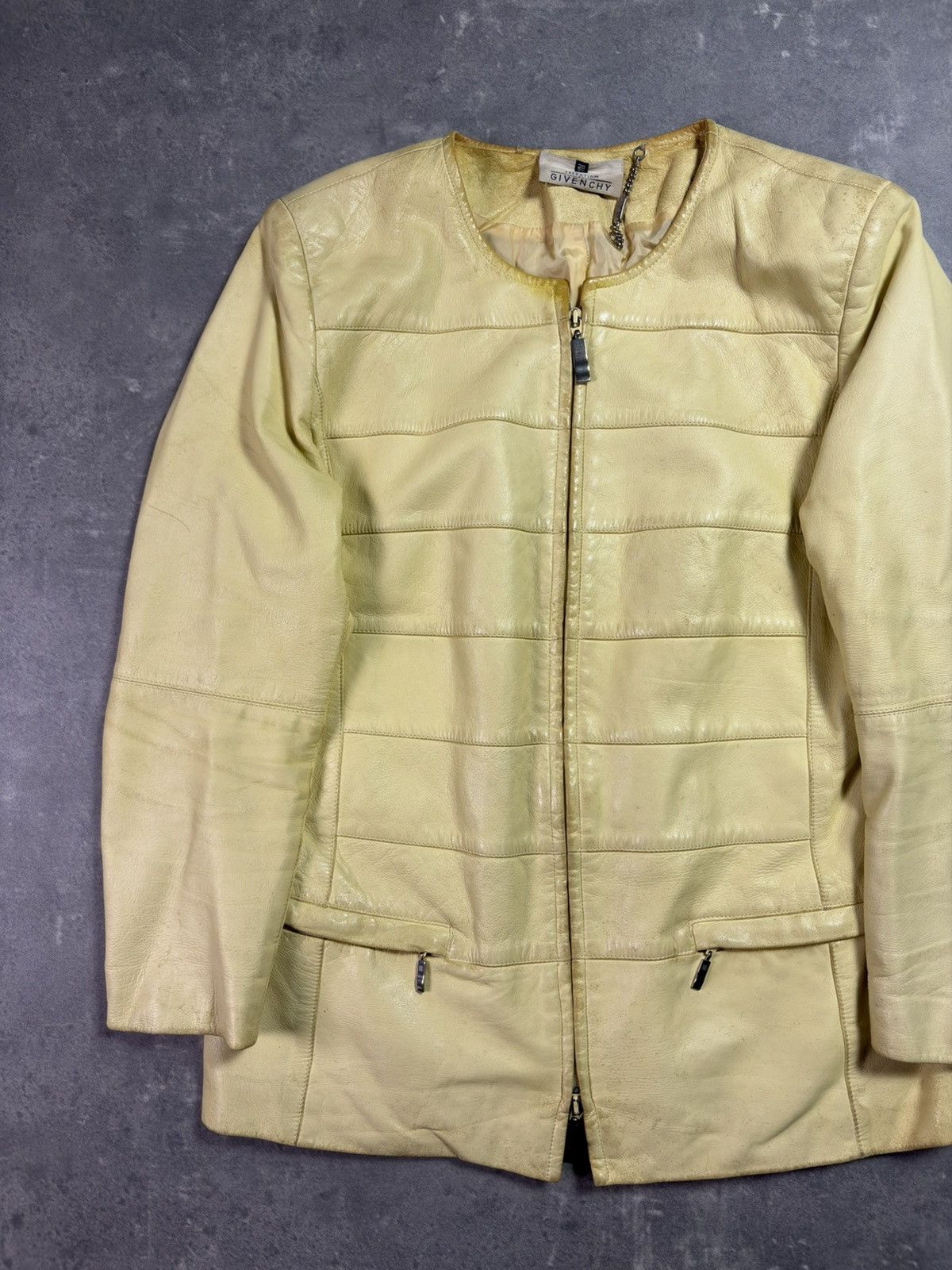 Givenchy 90s Distressed Faded Givenchy Napoleon Leather Jacket 40 Size L / US 10 / IT 46 - 3 Thumbnail