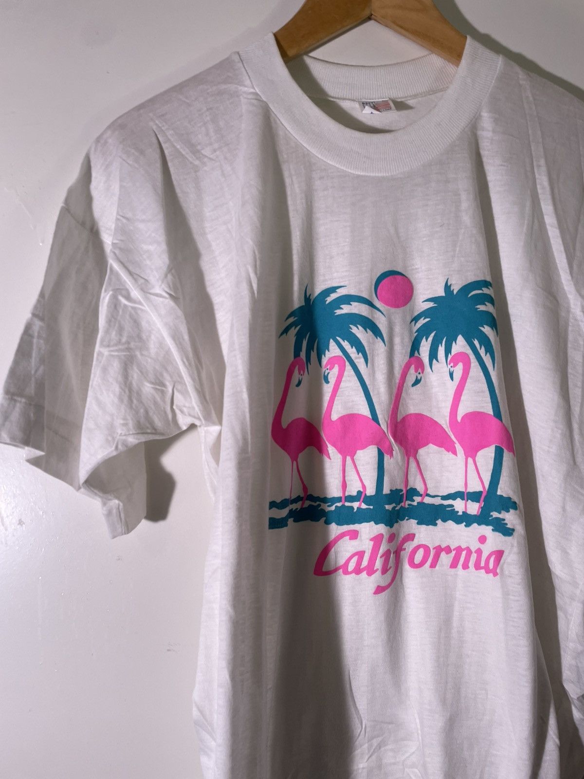 Vintage 80’s 90’s VTG Vintage California Flamingo Tree Retro T Shirt Size US L / EU 52-54 / 3 - 3 Thumbnail