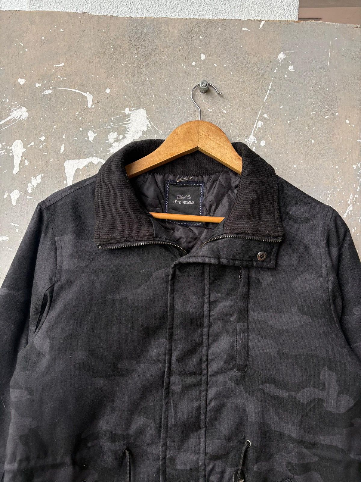 Issey Miyake Tete Homme by Issey Miyake Black Camo Tactical Parka Jacket Size US M / EU 48-50 / 2 - 3 Thumbnail