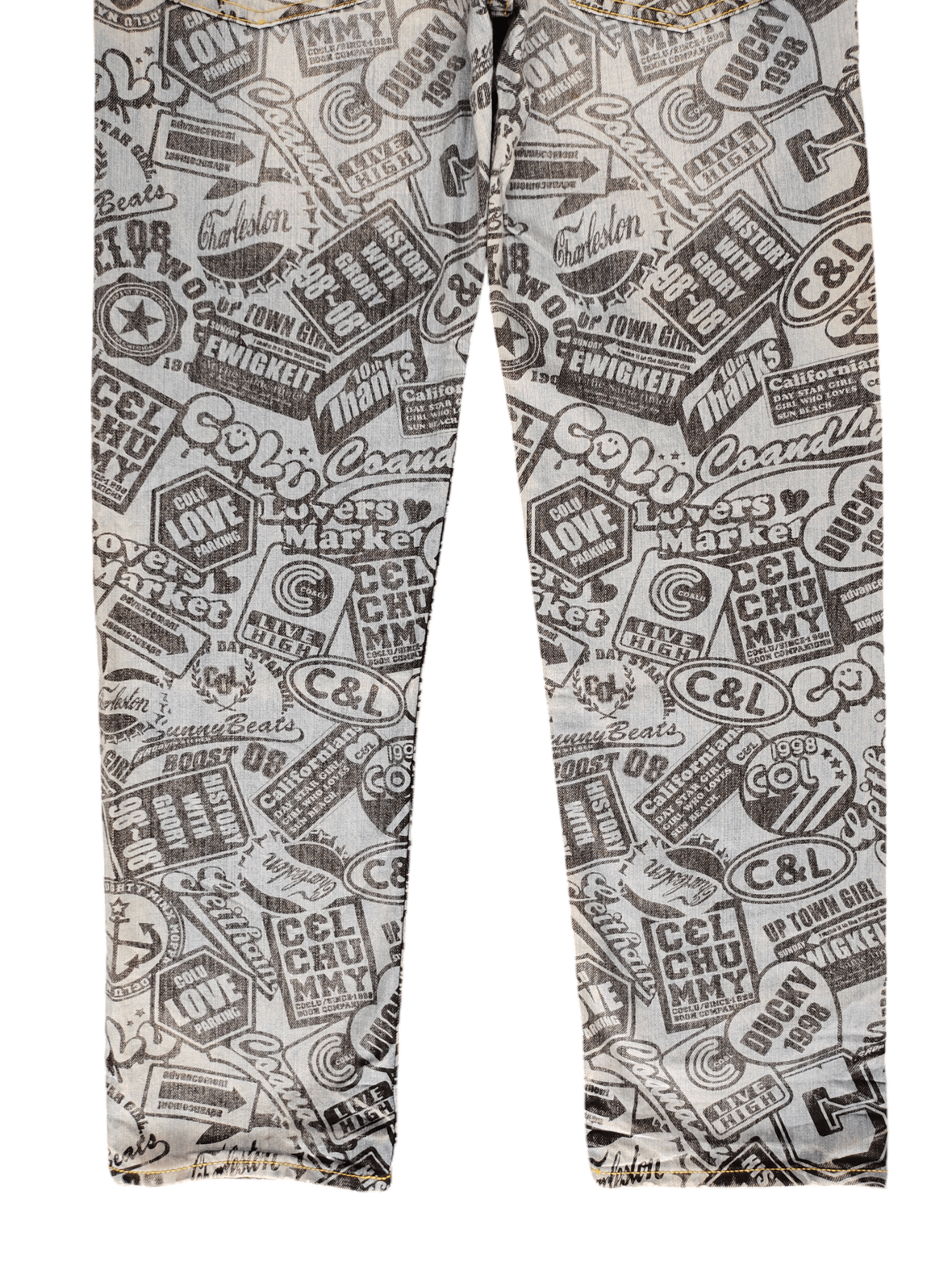 Japanese Brand Japanese Co & Lu Full Print Hysteric Glamour Style Jeans Size US 33 - 16 Thumbnail