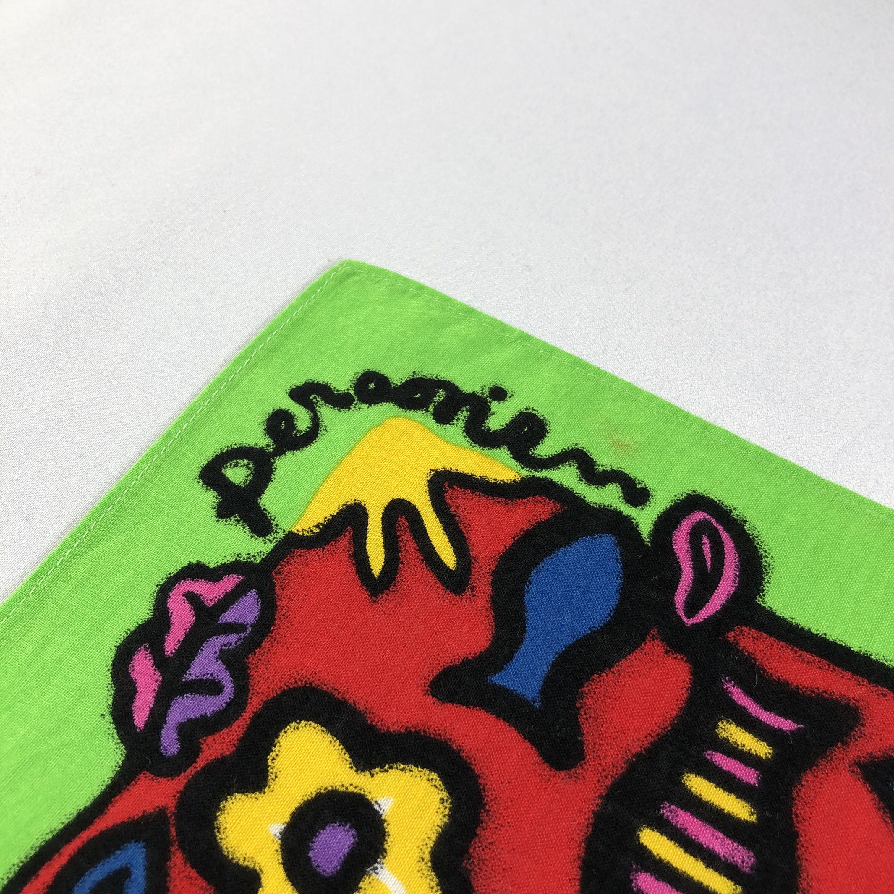 Vintage Pereorien Abstract Handkerchief Neckerchief Bandana H2155 Size ONE SIZE - 4 Thumbnail