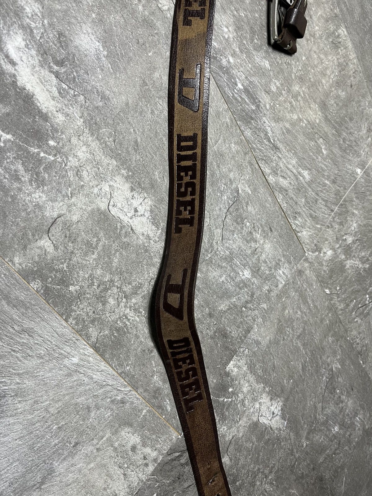 Diesel Vintage Diesel Leather Belt Monogram Big Logo Japanese Y2k Size ONE SIZE - 7 Thumbnail