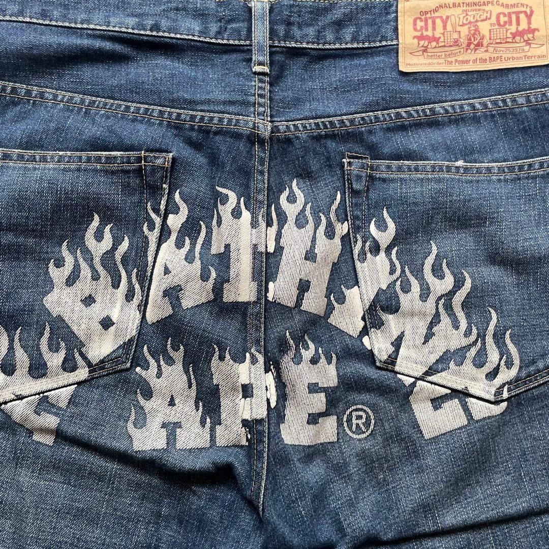Bape A Bathing Ape (BAPE) - L Baggy Short Embroidered Backprint Size US 32 / EU 48 - 2 Thumbnail
