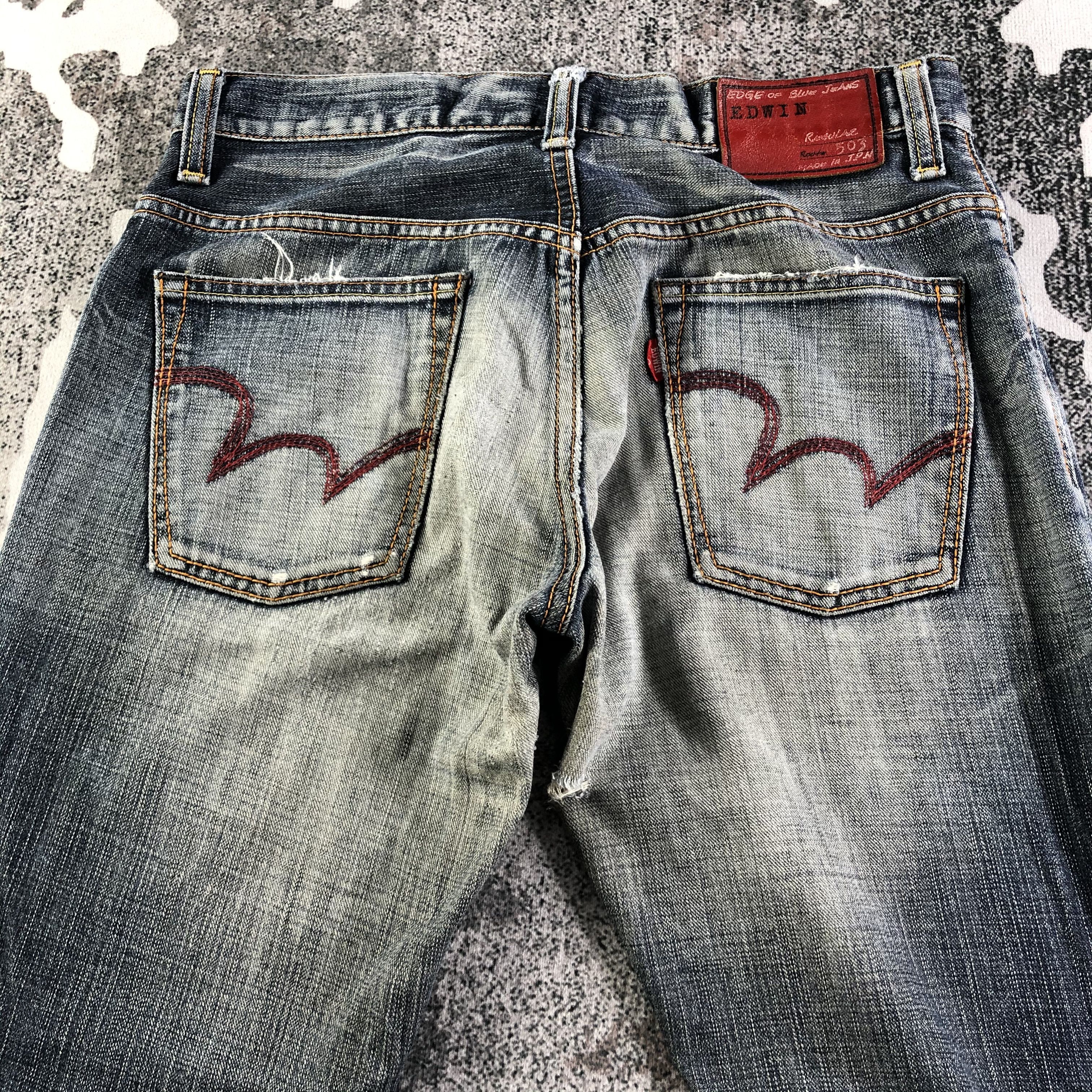 Edwin Distress Vintage Edwin Jeans Faded Blue KJ2391 Size US 30 / EU 46 - 4 Thumbnail