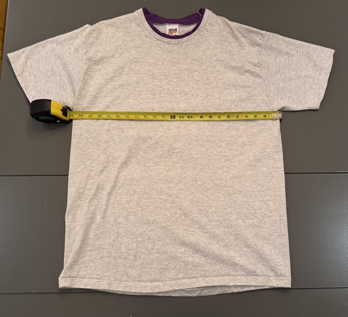 Anvil × Vintage Anvil Purple Lined T-Shirt Size US XL / EU 56 / 4 - 1 Thumbnail