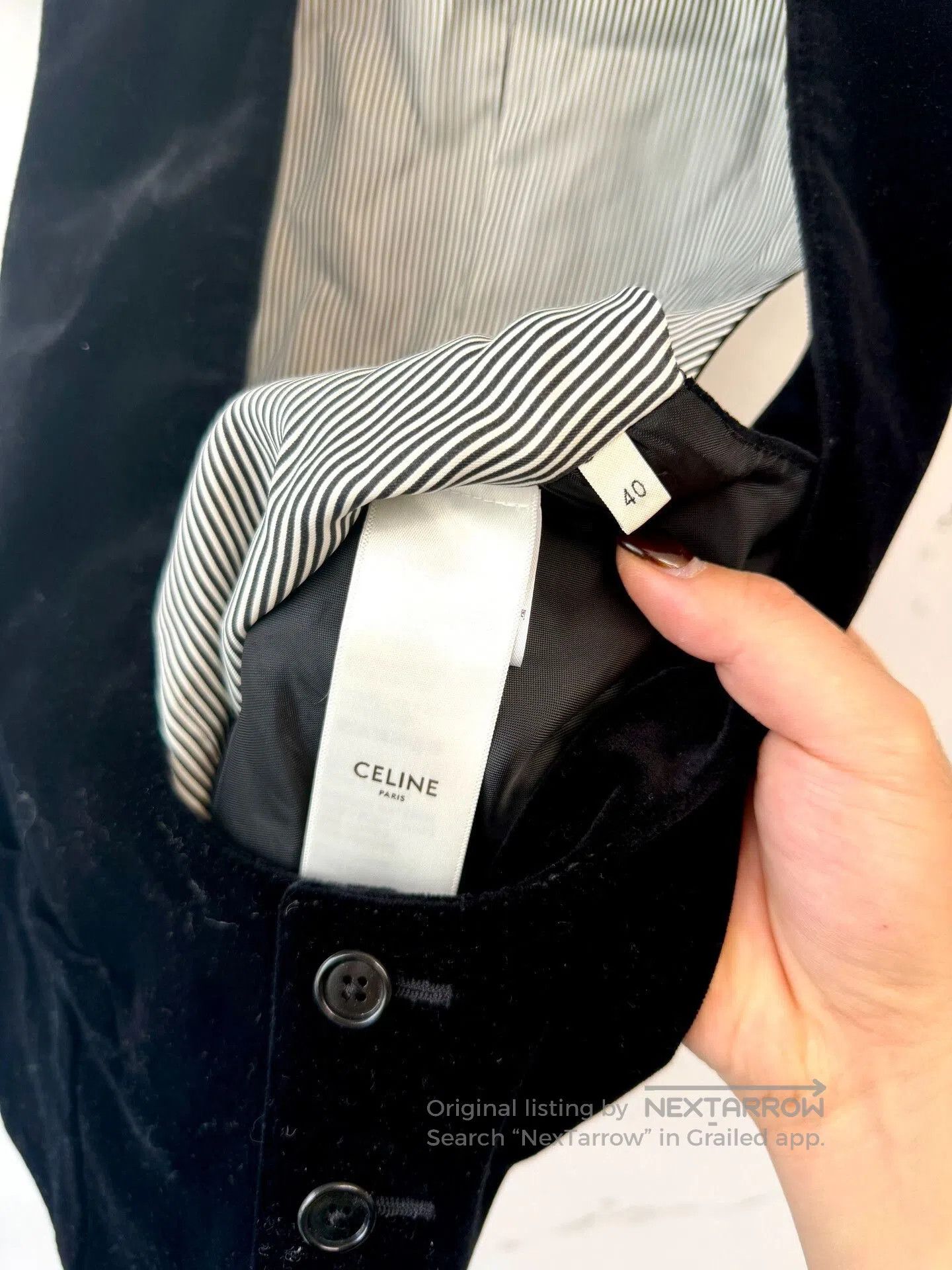 Celine celine black velvet sleeveless vest. Size M / US 6-8 / IT 42-44 - 4 Thumbnail