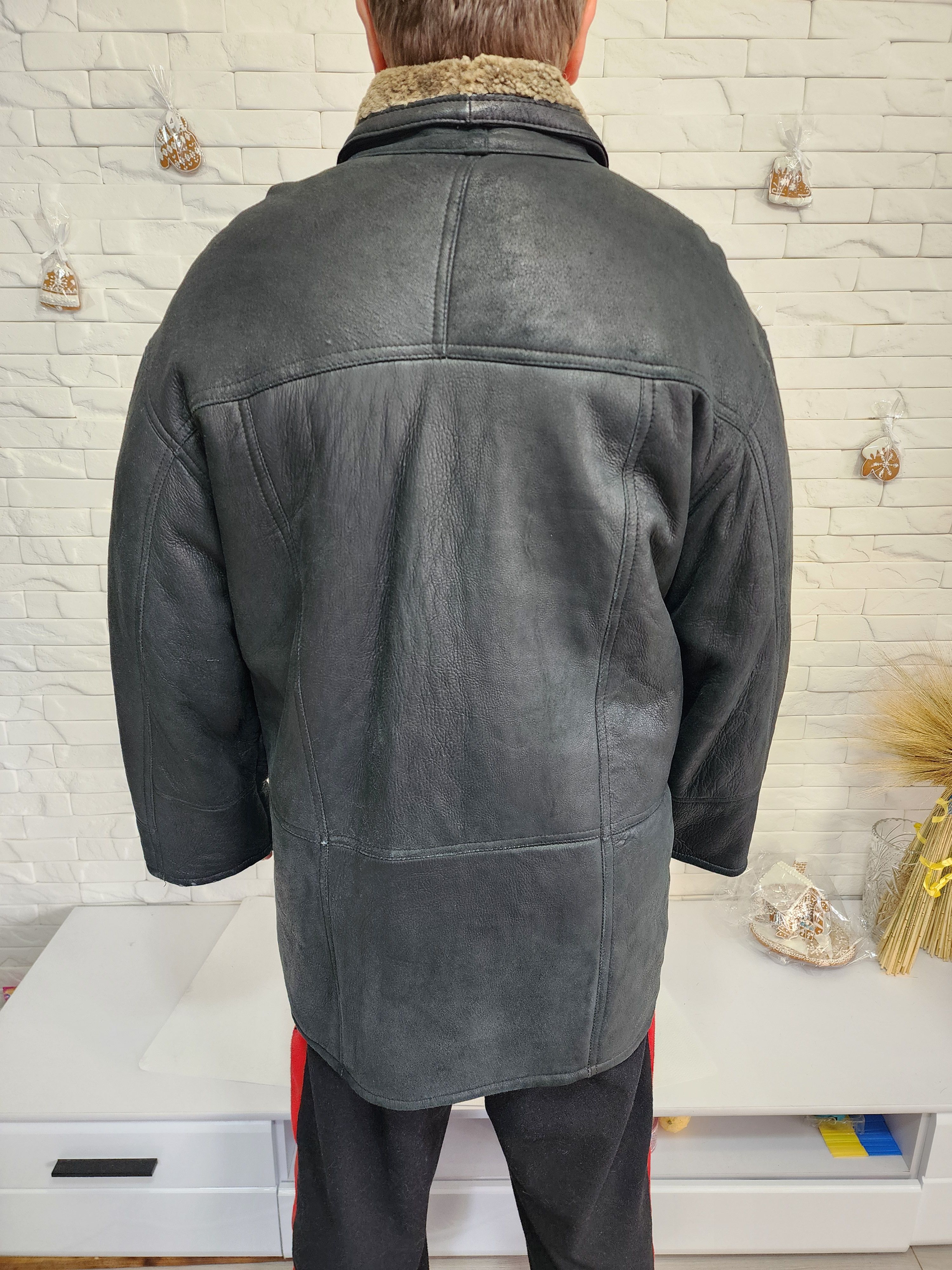 Furla Men's Black Sheepskin Coat: Genuine Fur, Button Closure Size US L / EU 52-54 / 3 - 4 Thumbnail