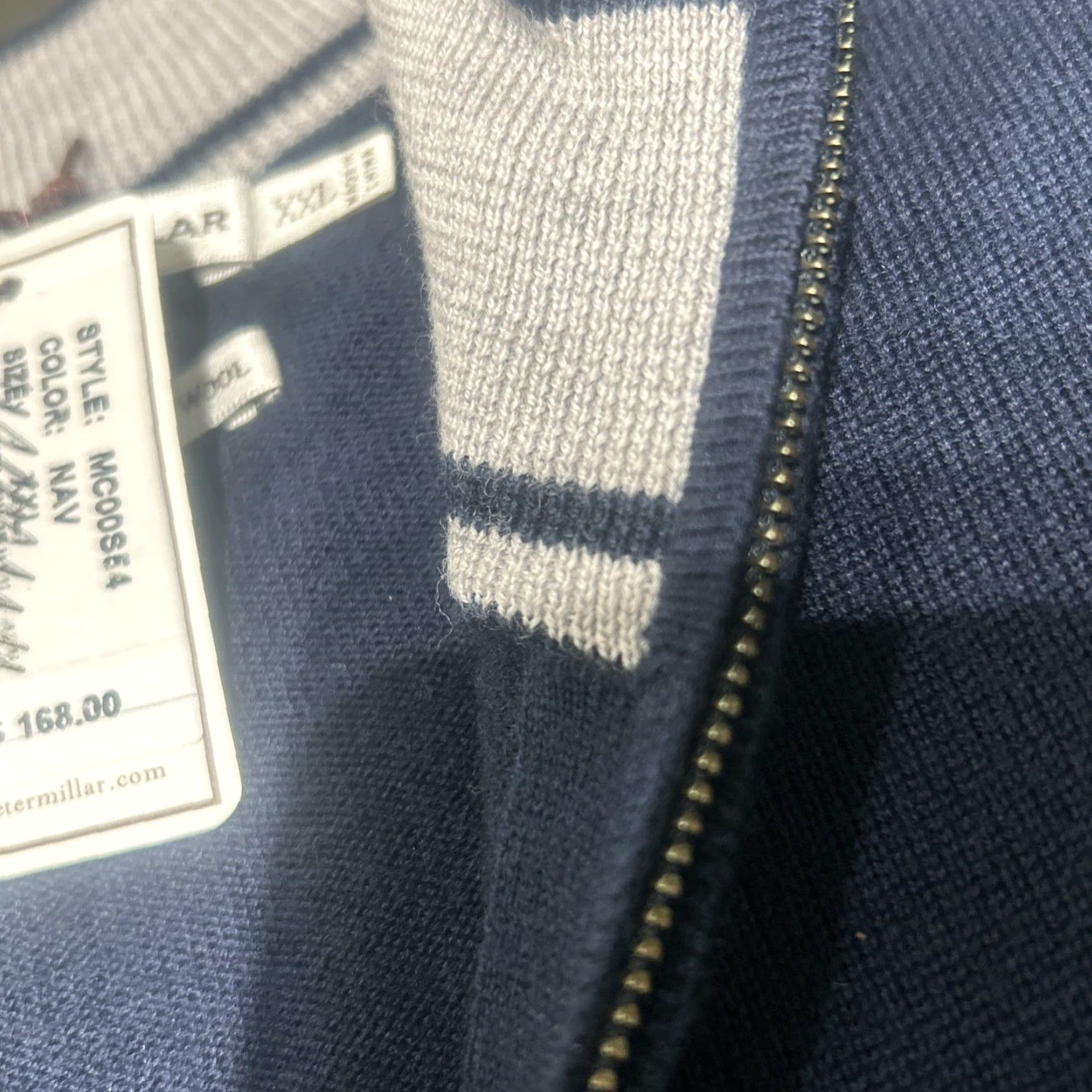 Peter Millar Peter Millar Golf Sweater Men 2XL Navy Blue 1/4 Zip Mock Neck Pullover NWT Short Sleeve Solid Mens Size US XXL / EU 58 / 5 - 8 Thumbnail