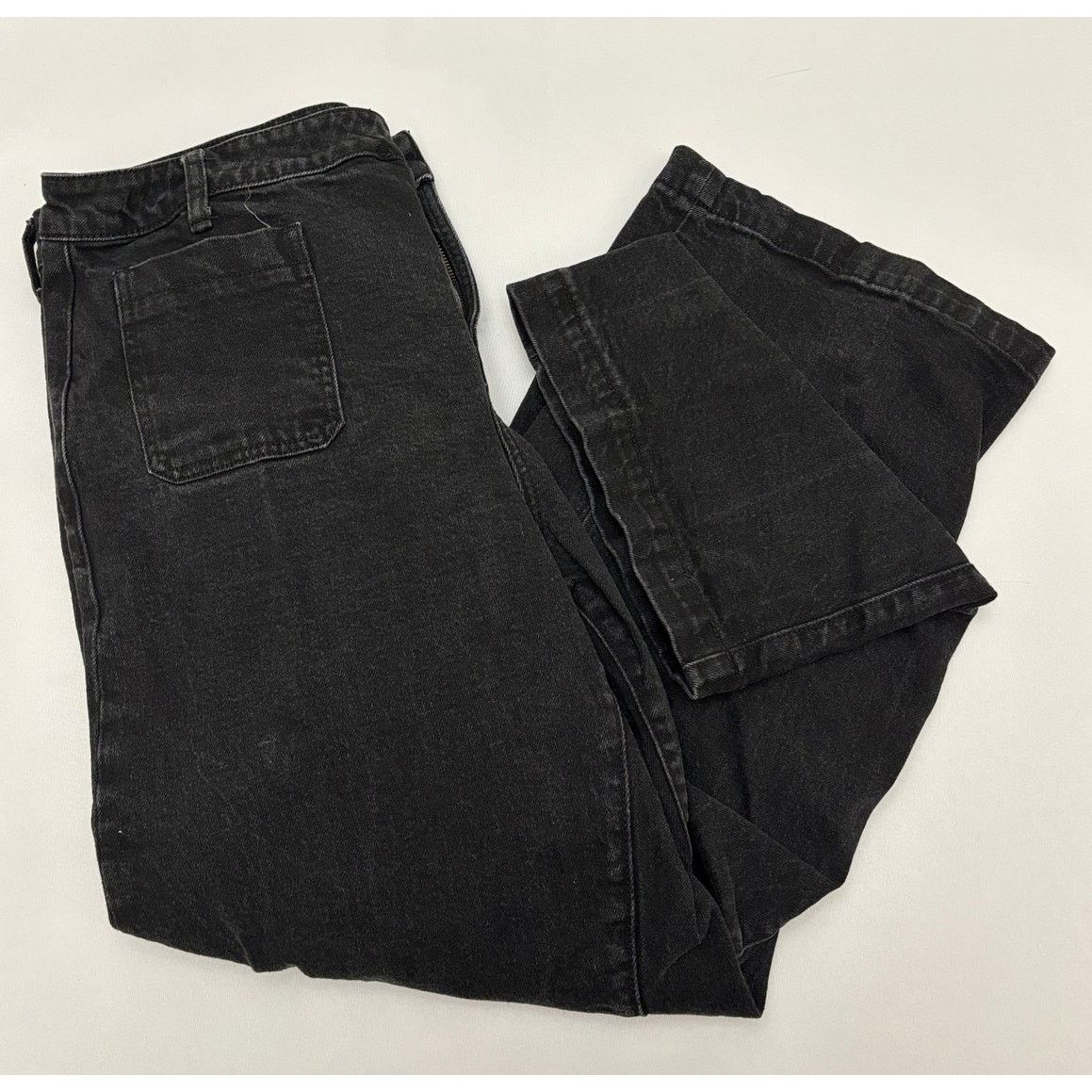 Other Size 14 | ELOQUII Women’s Wide Leg Black Denim Trouser Jeans Size 36" / US 14 / IT 50 - 6 Thumbnail
