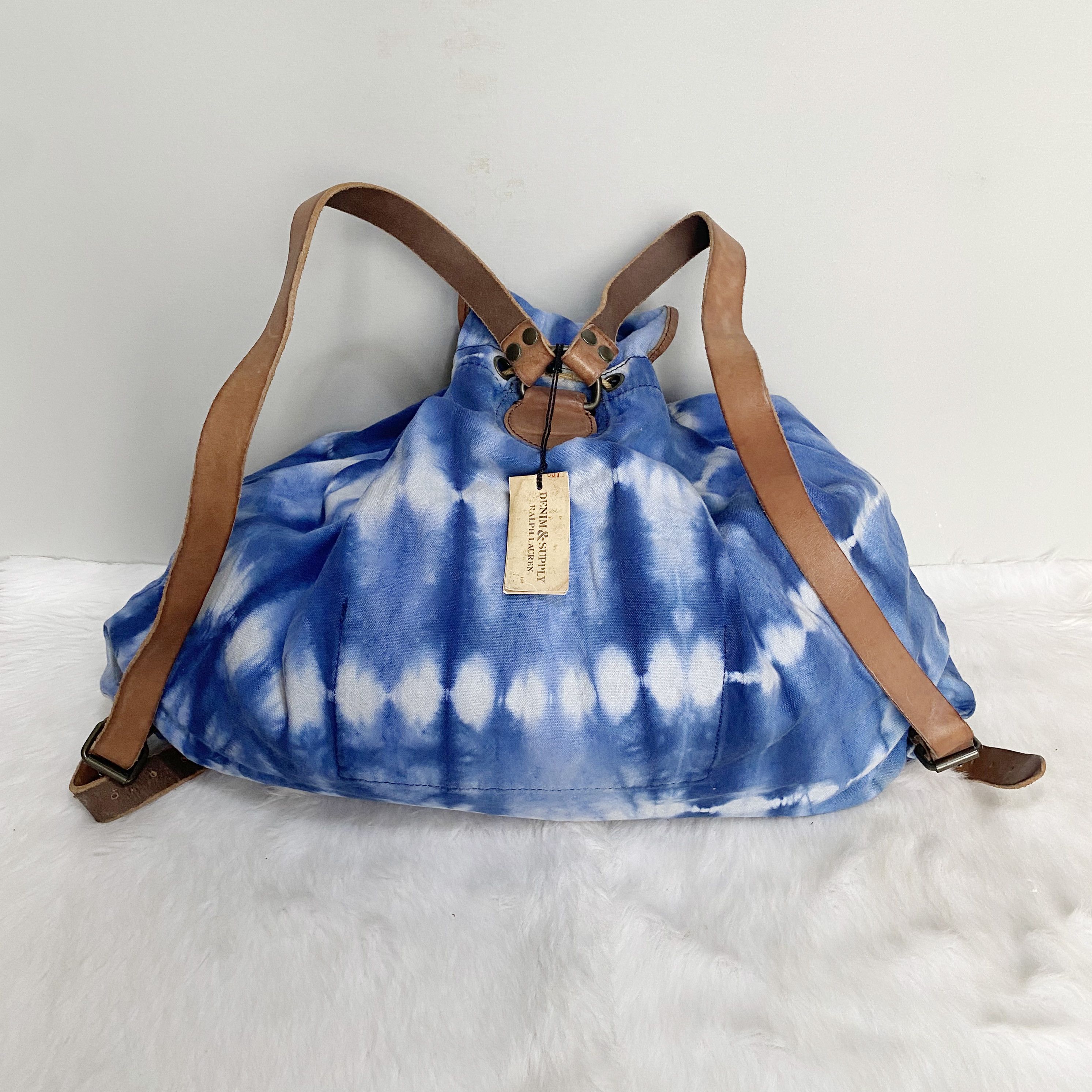 Denim & Supply Ralph Lauren Blue Tie-Dye Canvas Backpack Bag Size ONE SIZE - 5 Thumbnail