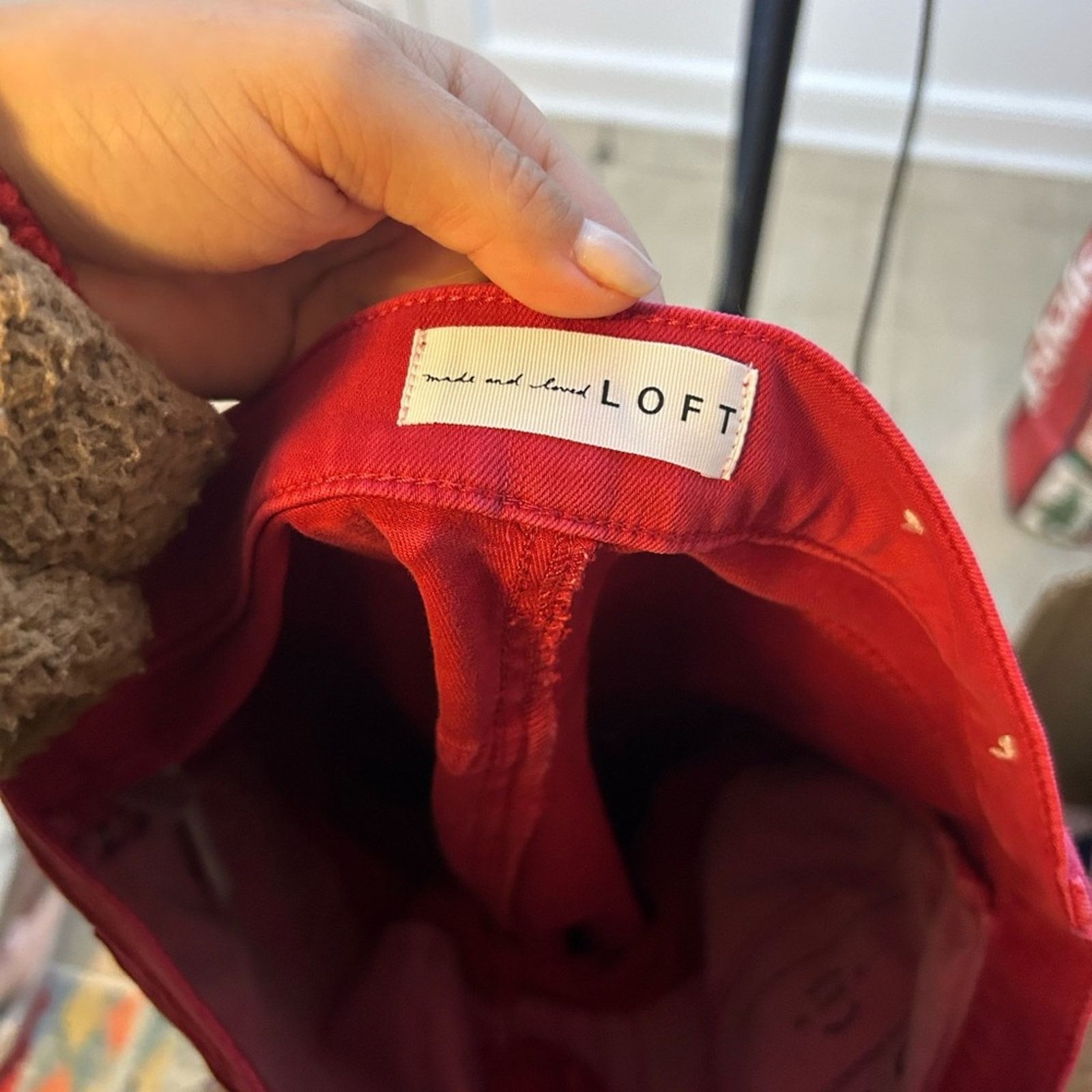 Loft Loft Red Raw Hem Skinny Jeans Size 26" / US 2 / IT 38 - 6 Thumbnail