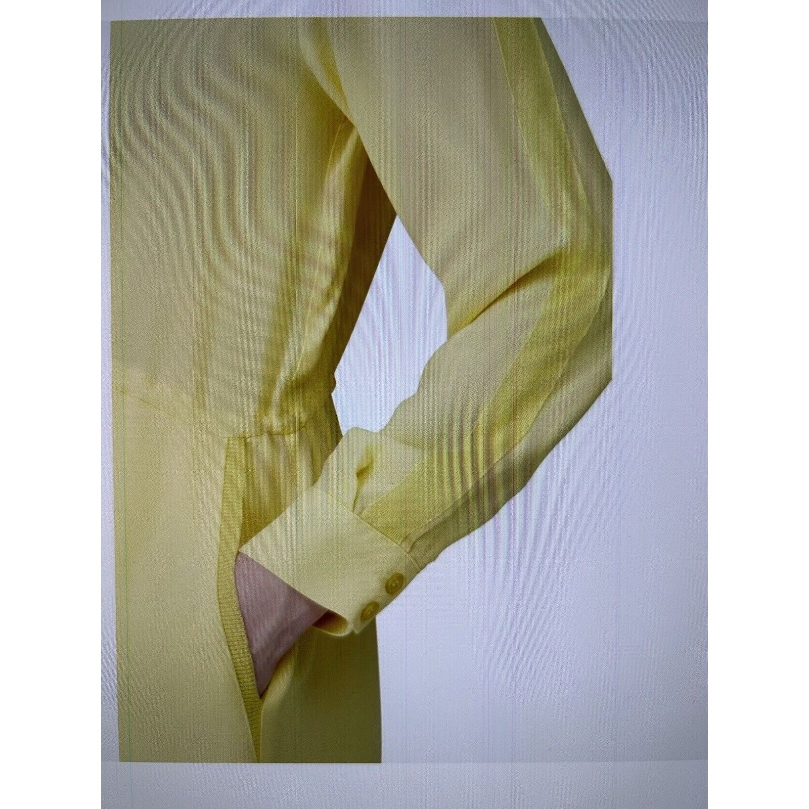 Sita Murt Yellow Linen Blend Button Front Drawstring Waist M