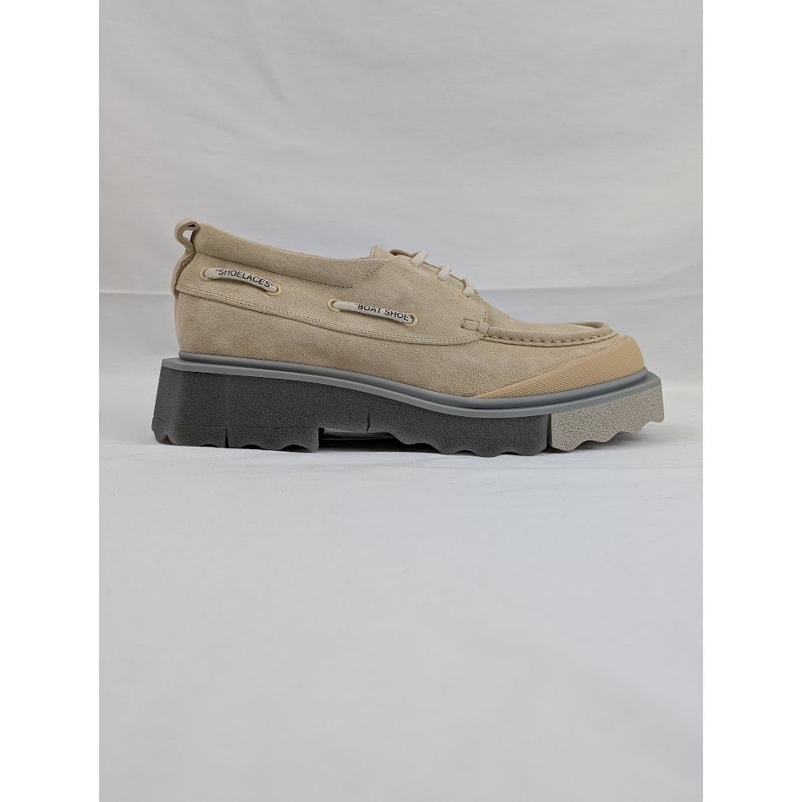 Off-White o1rshd1 Sponge Suede Boat Shoes in Beige Size US 12 / EU 45 - 2 Thumbnail