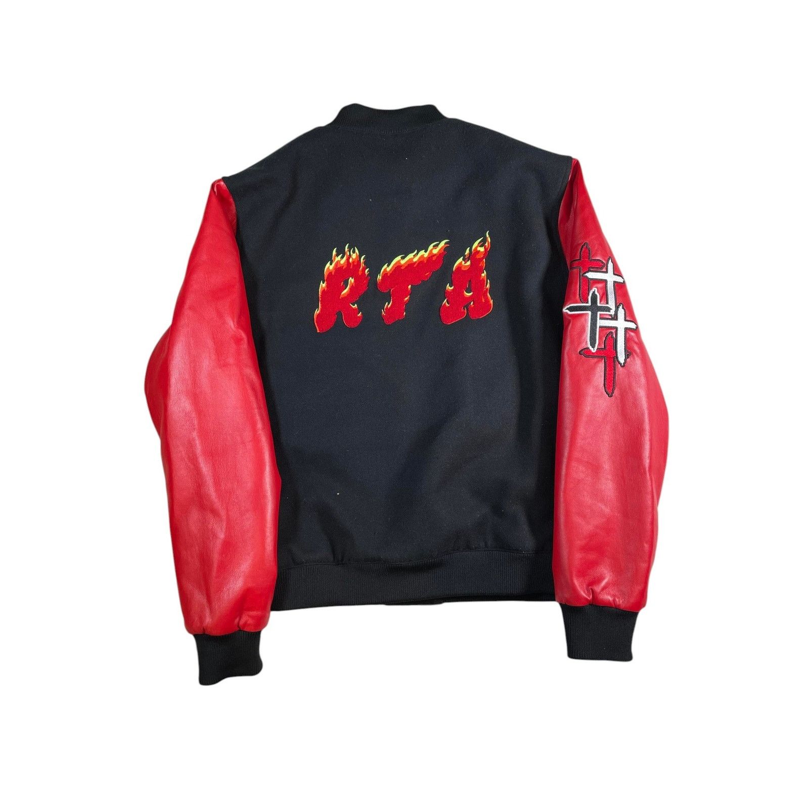 Rta RTA Flames Black & Red Varsity Jacket Size US S / EU 44-46 / 1 - 2 Thumbnail
