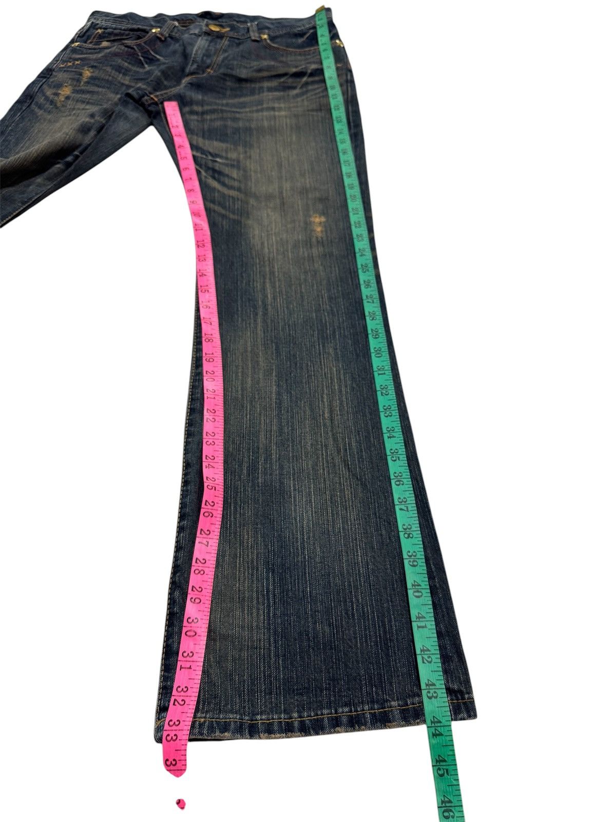 Lee VINTAGE LEE RIDER FLARED LEG DISTRESSED DENIM JEANS Size US 34 / EU 50 - 21 Thumbnail
