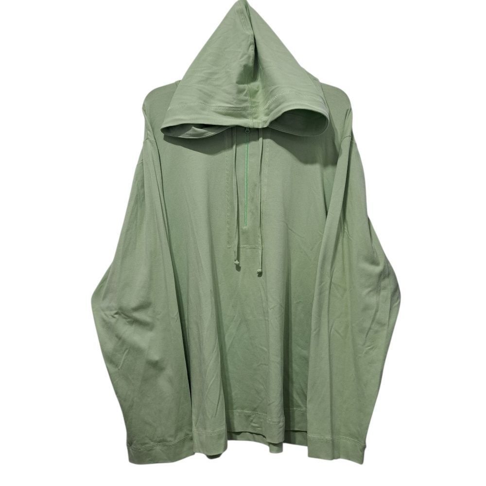 Eileen Fisher Eileen Fisher Organic Cotton Stretch Jersey 1/4 Zip Hooded Top Sweater Aloe 3X Size 4XL / US 24-26 - 1 Thumbnail