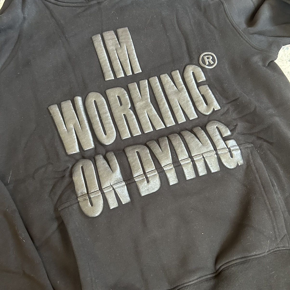 Reckless Scholars WORKiNG ON DYiNG COZY HEAVYWEiGHT FLEECE PUFF PRiNT HOODiE Size US XXL / EU 58 / 5 - 9 Thumbnail