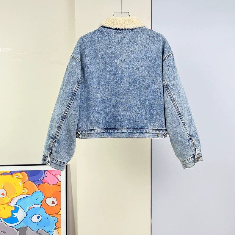 Givenchy Givenchy Women's Lamb Wool Denim Jacket Cotton Thick Jacke Size XS / US 0-2 / IT 36-38 - 2 Thumbnail