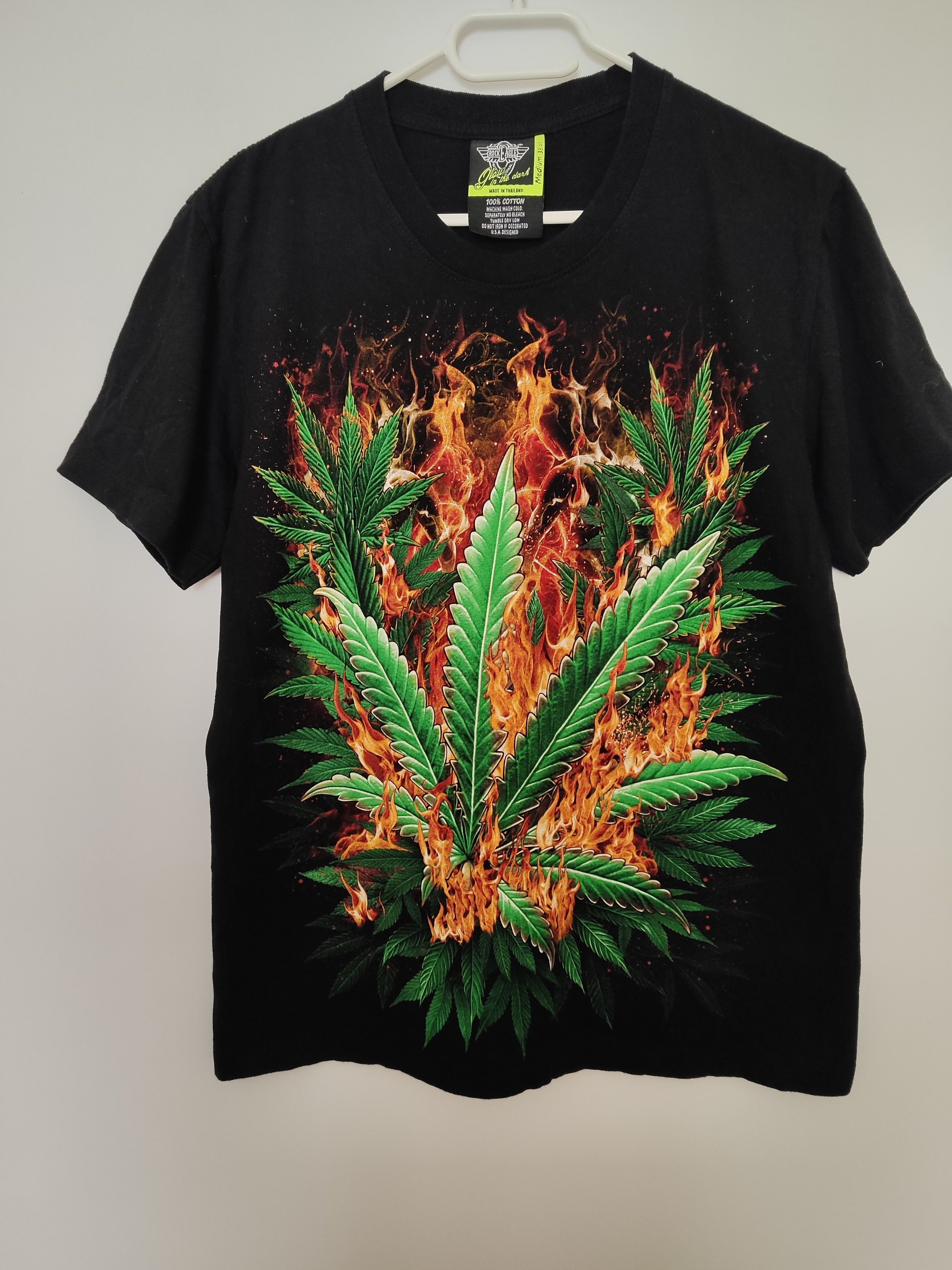 Other Rock Eagle 420 Weed Flames Graphic Tee – Rare Stoner Shirt Size US M / EU 48-50 / 2 - 3 Thumbnail
